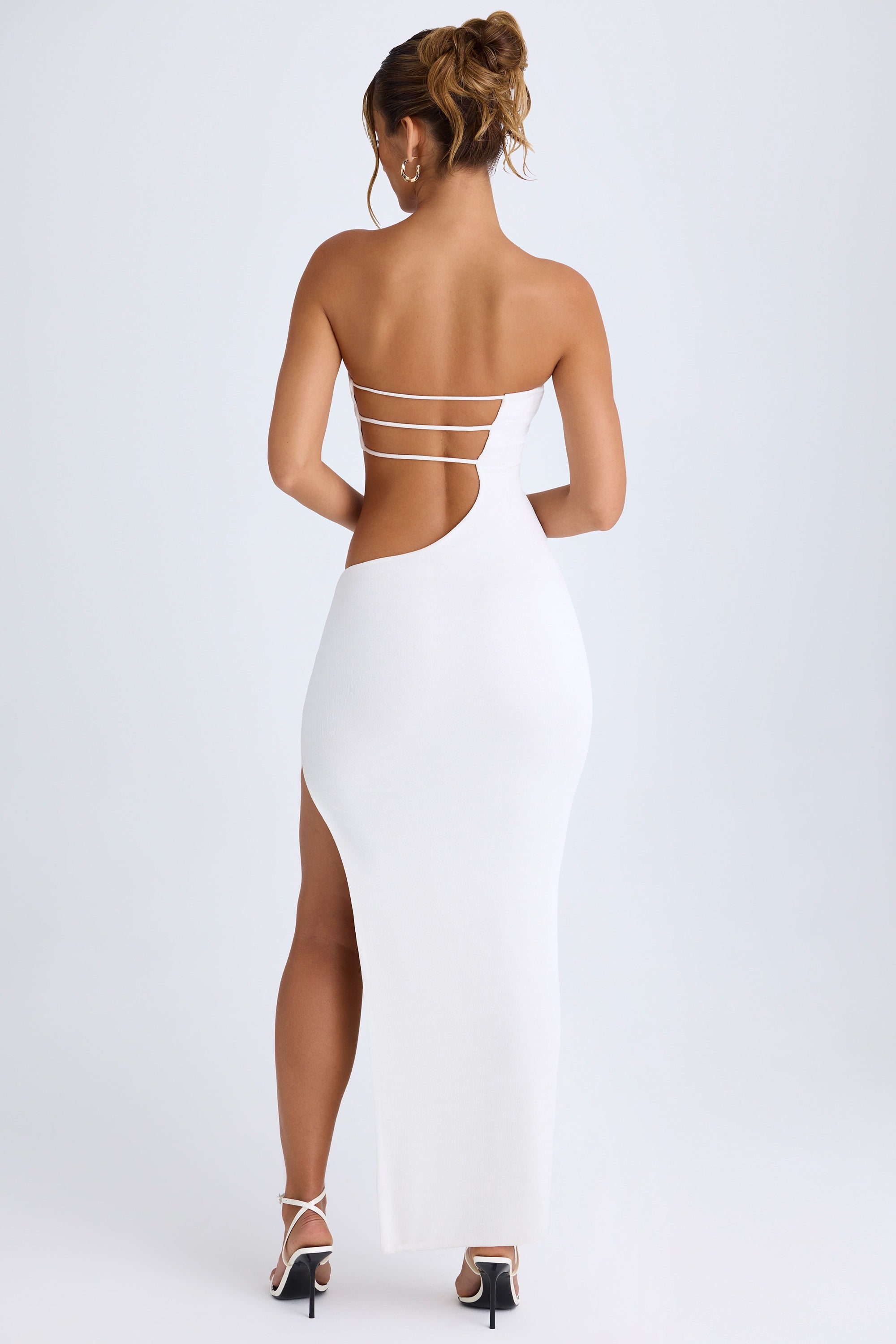 Cut-Out Bandeau Maxi Dress in White - 2