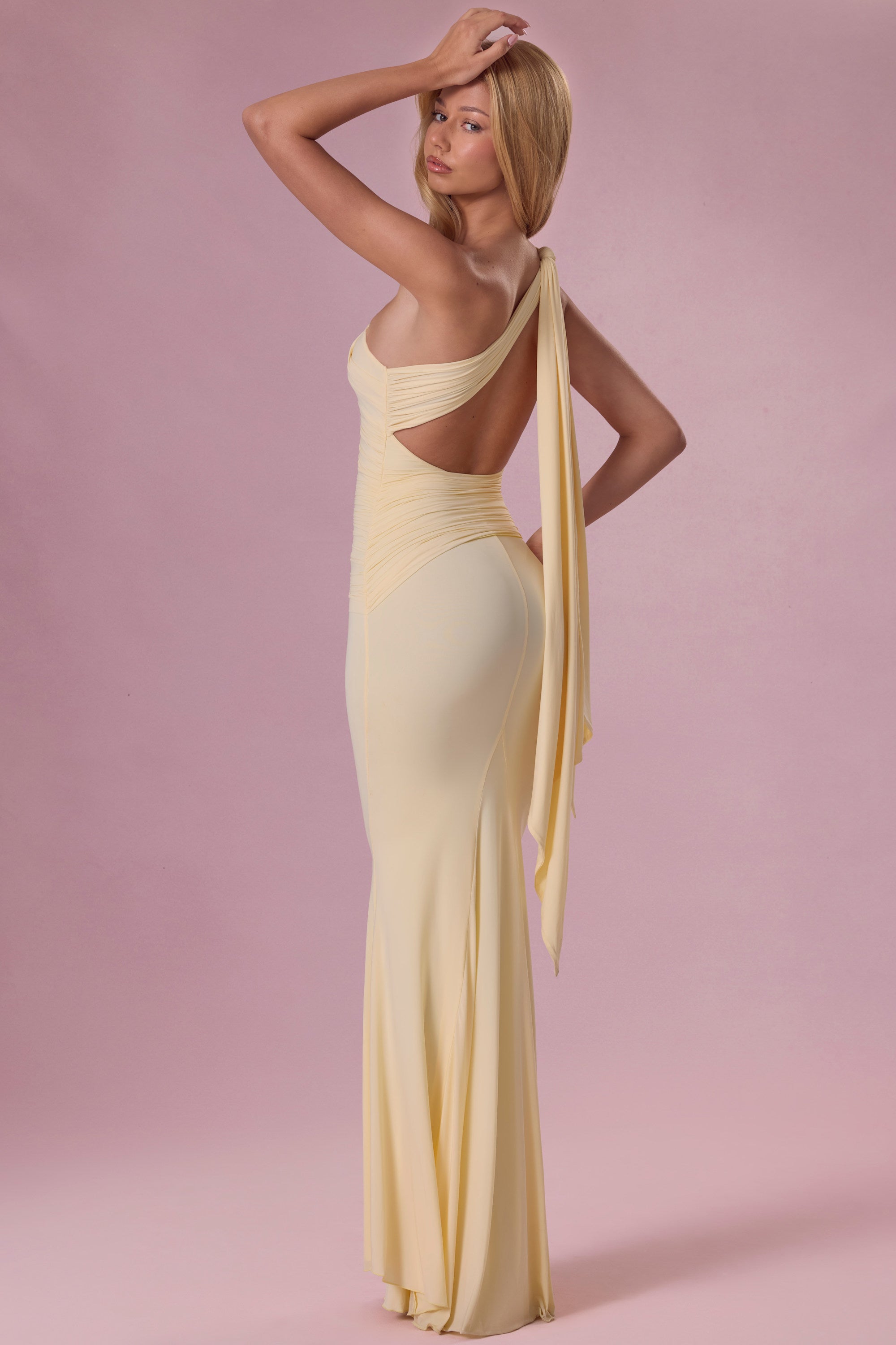 Jersey Bridesmaid Dress in Butter Yellow - 2