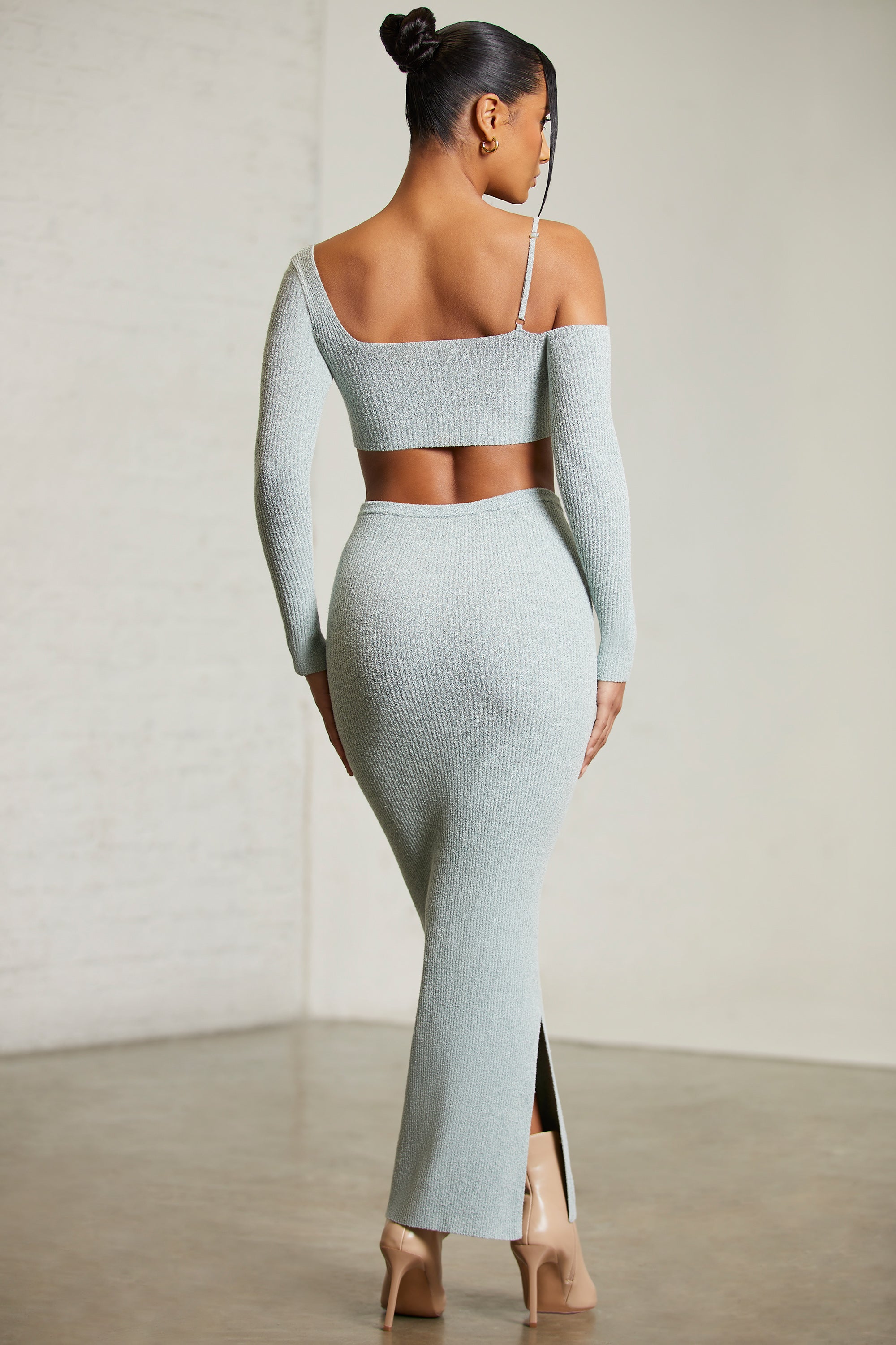 Low Rise Maxi Skirt in Green - 2