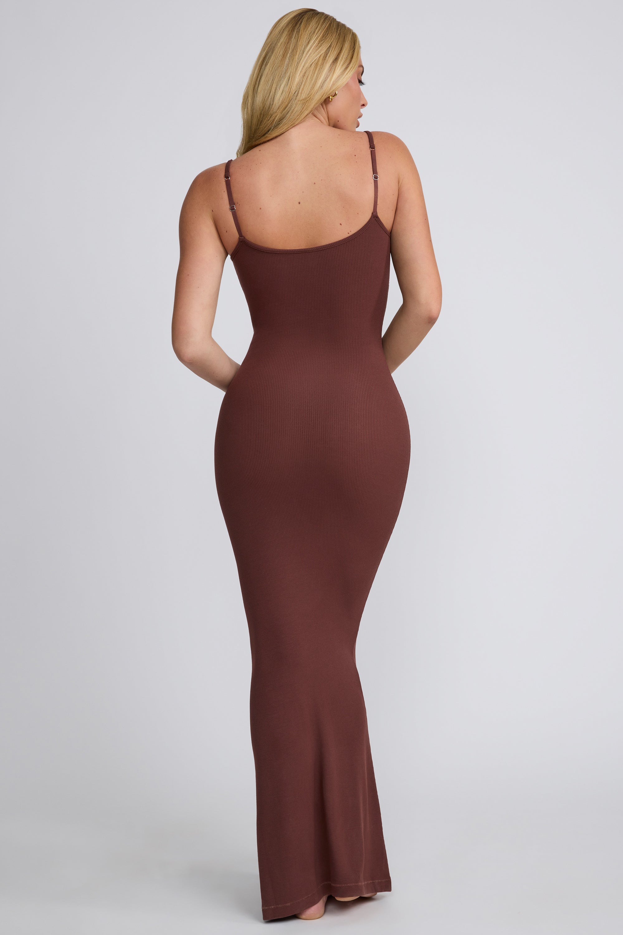 Modal Scoop-Neck Maxi Dress in Chocolate - 2