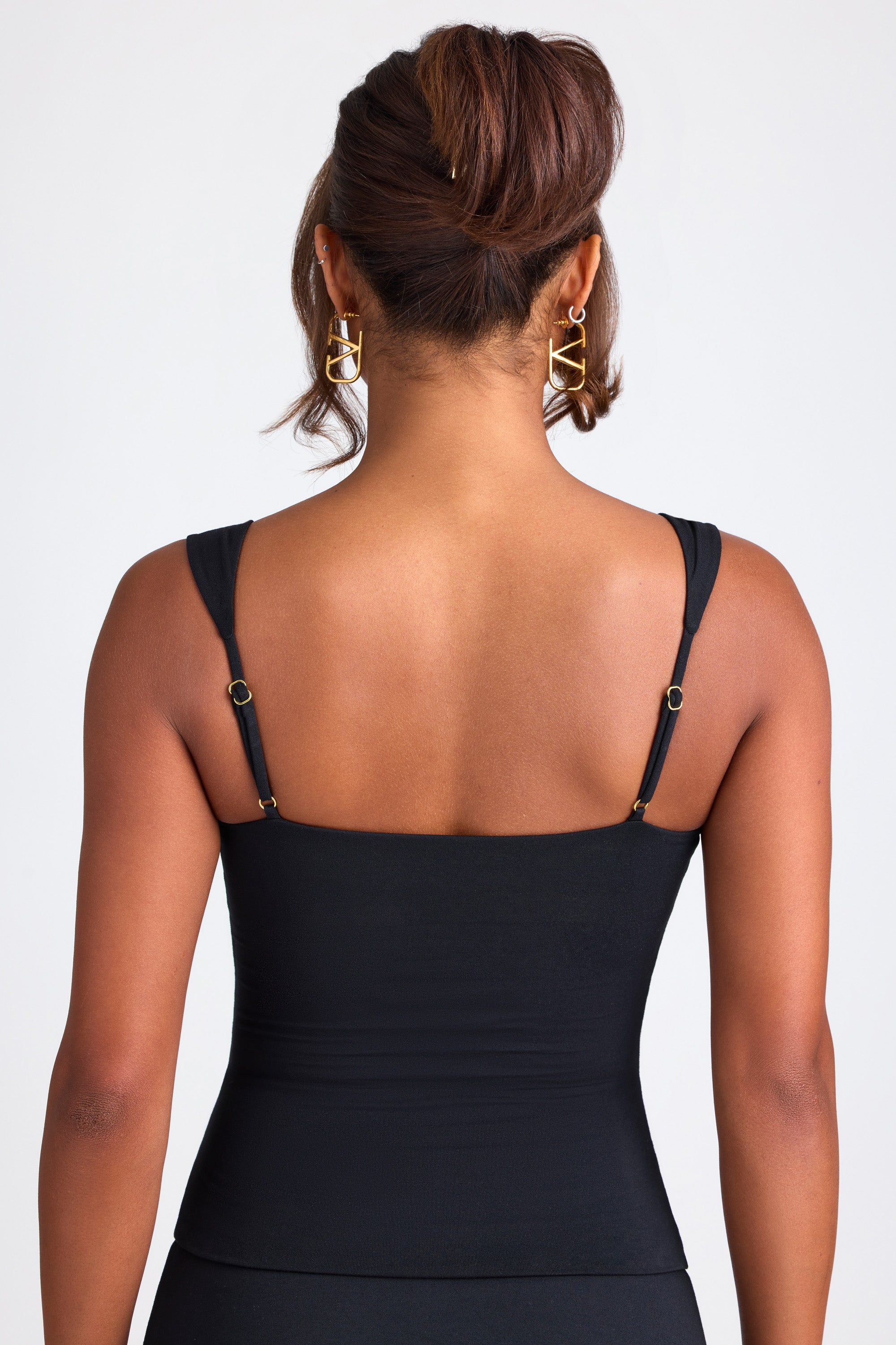 Modal Sweetheart-Neck Top in Black - 2