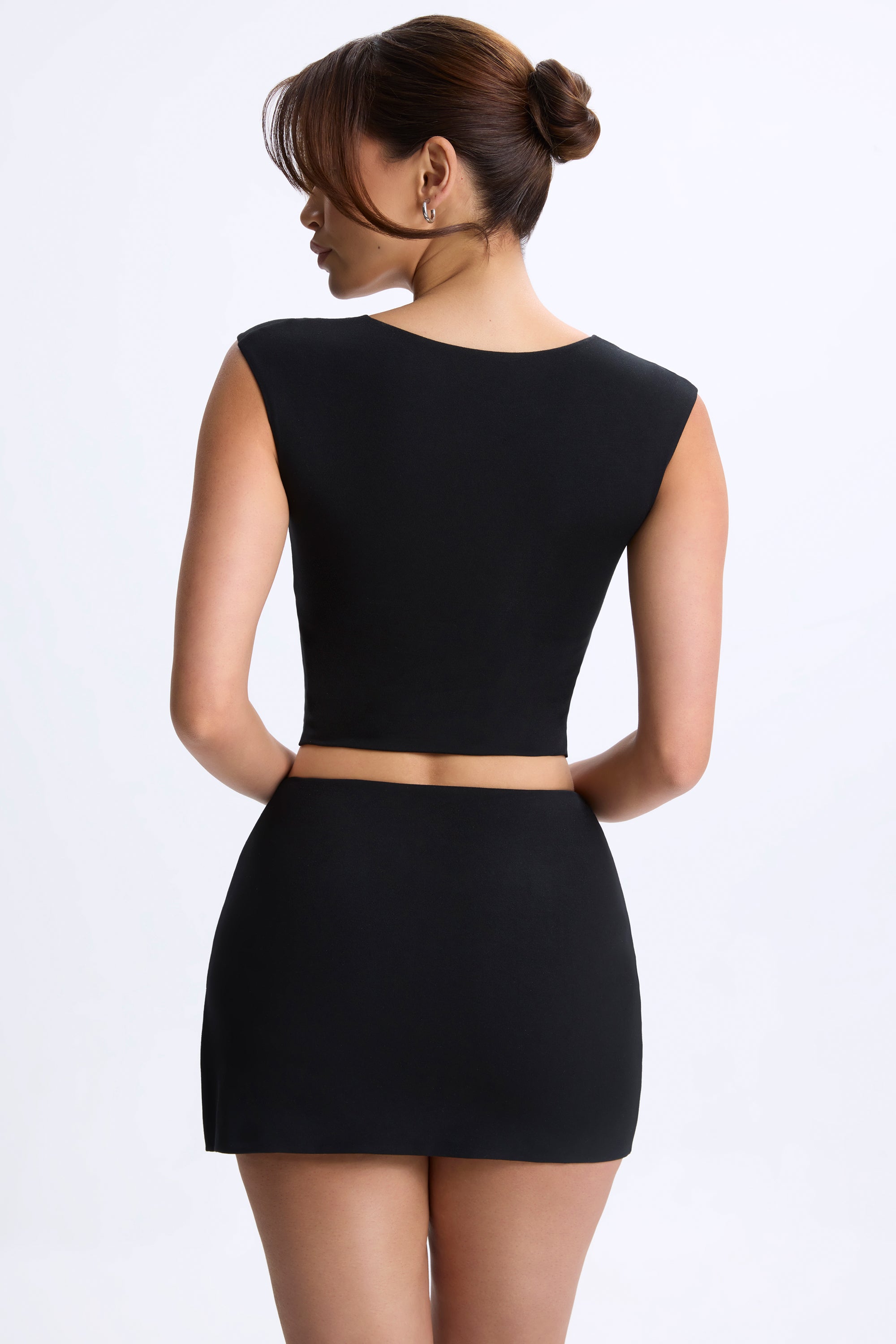 Modal Mid-Rise Micro Mini Skirt in Black - 2