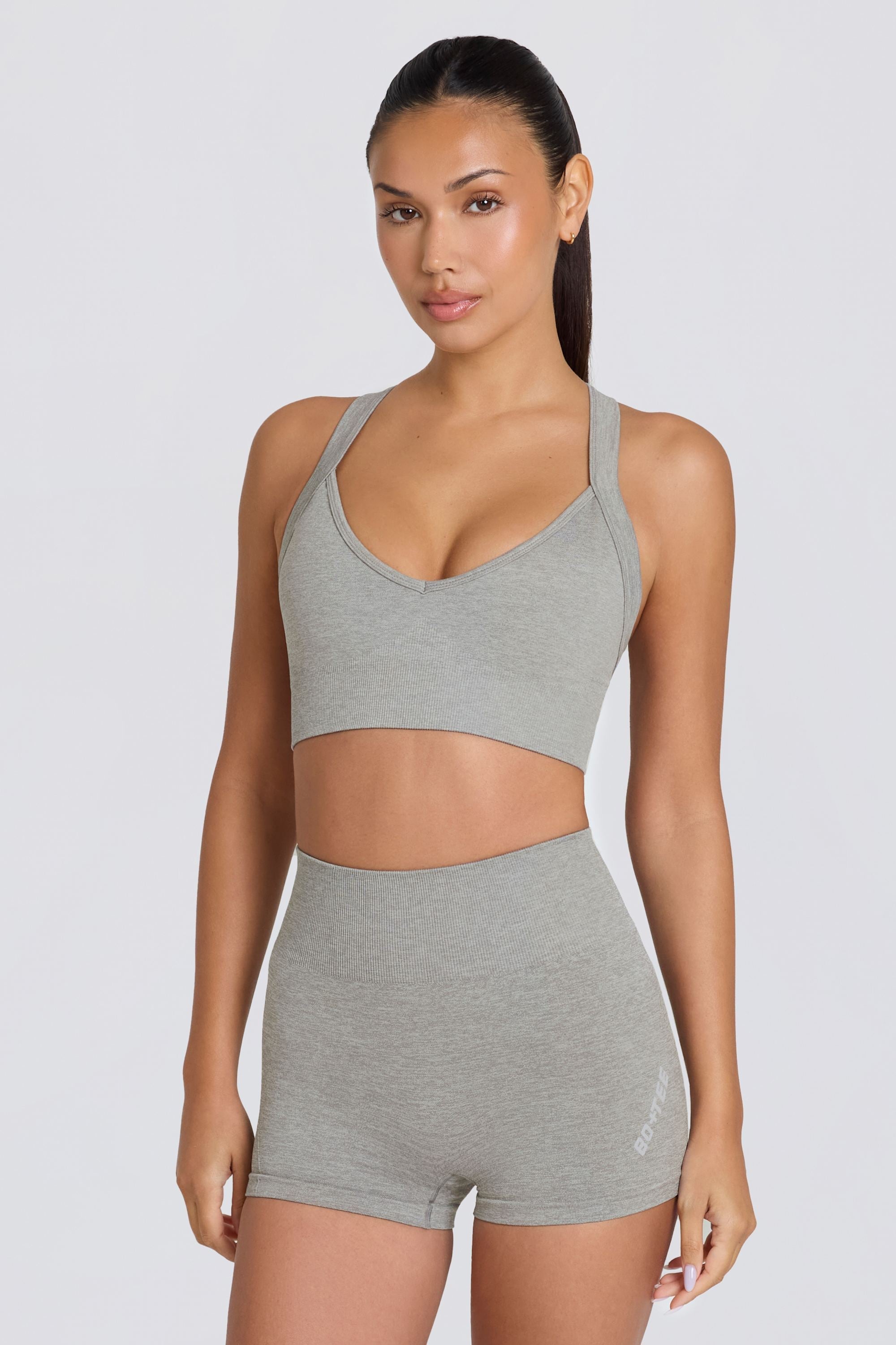 Super Sculpt Seamless Mini Shorts in Grey Marl - 1