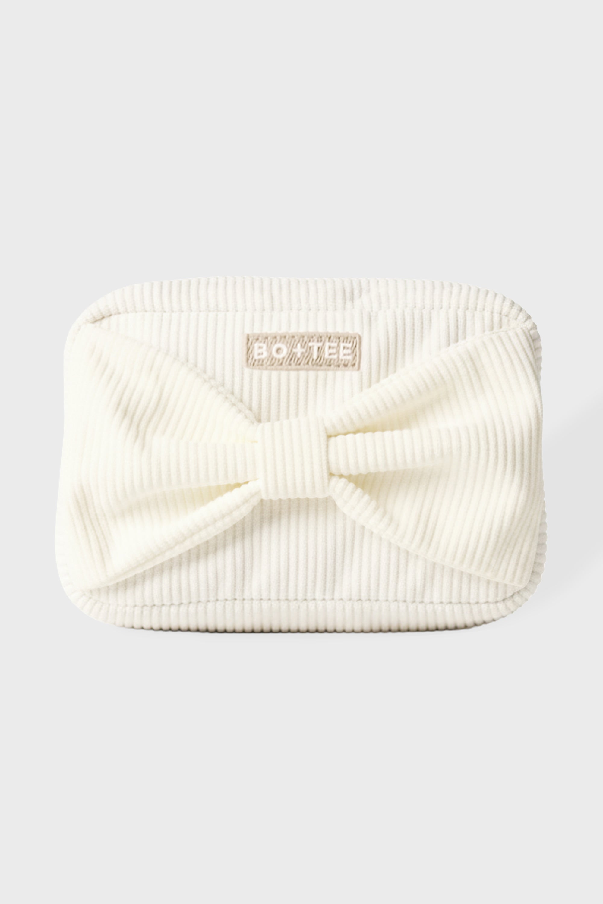 Corduroy Bow Makeup Bag in Marshmallow - 1