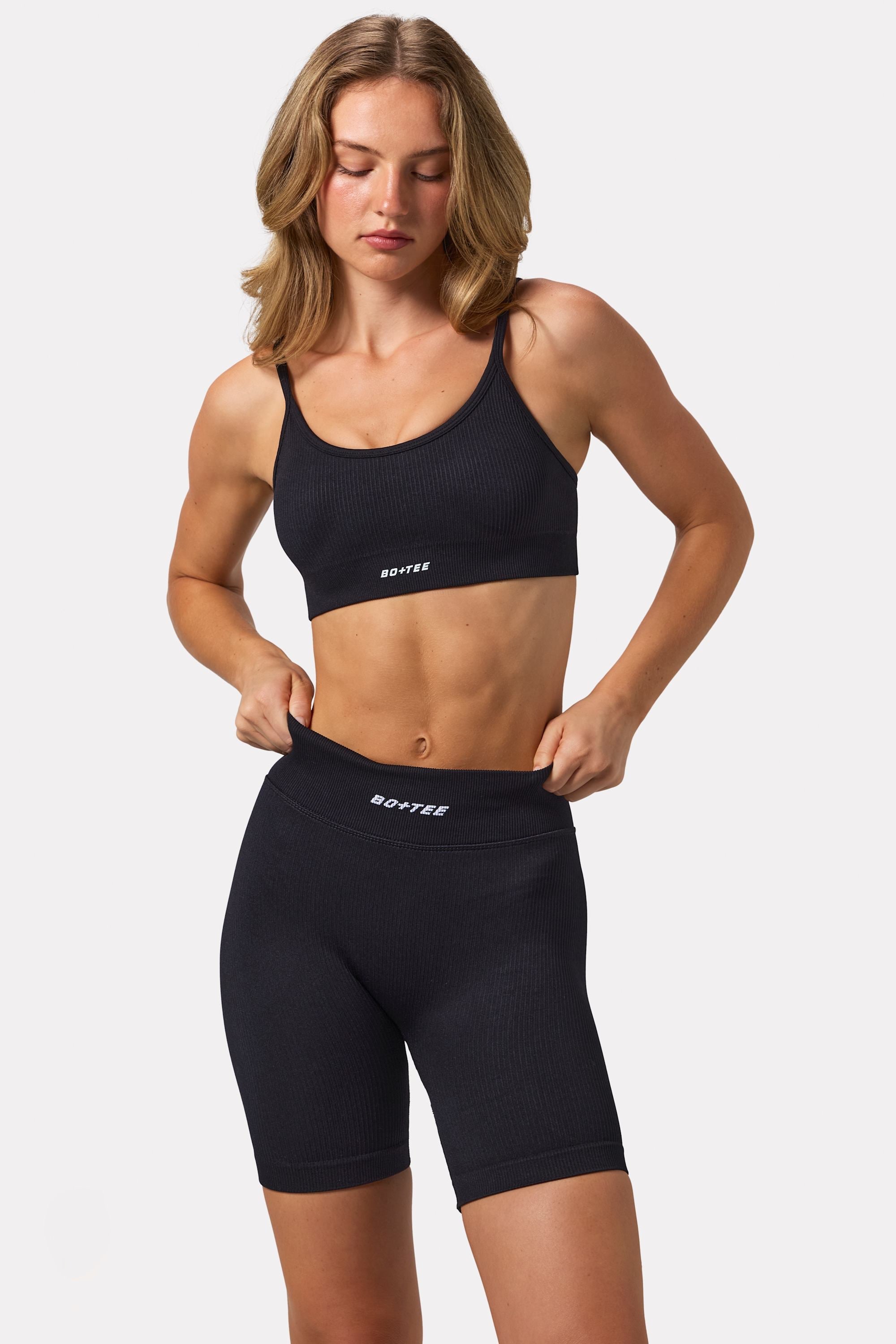 FlexiRib Biker Shorts in Black - 1