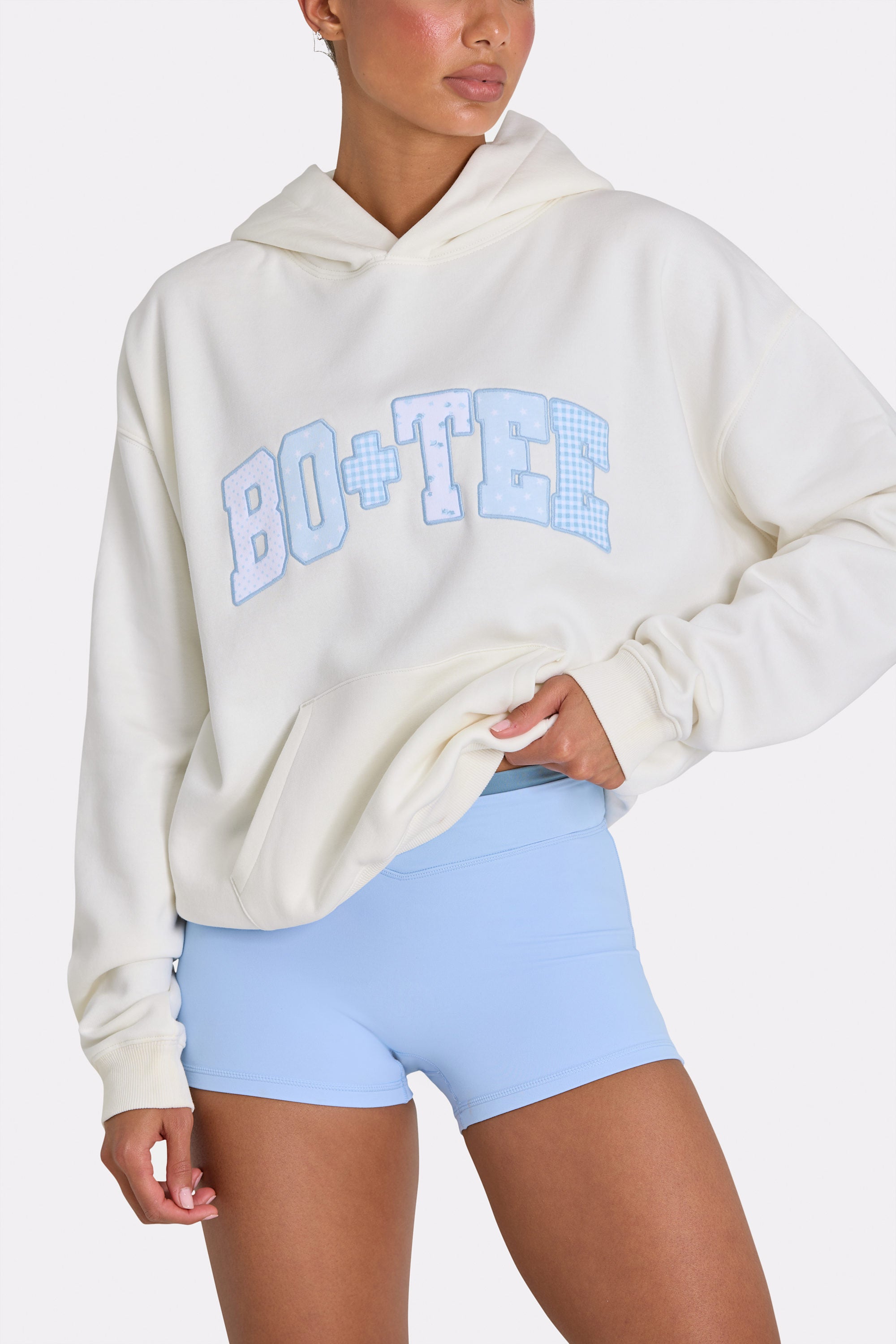 Oversized Applique Hoodie in Milk - 2