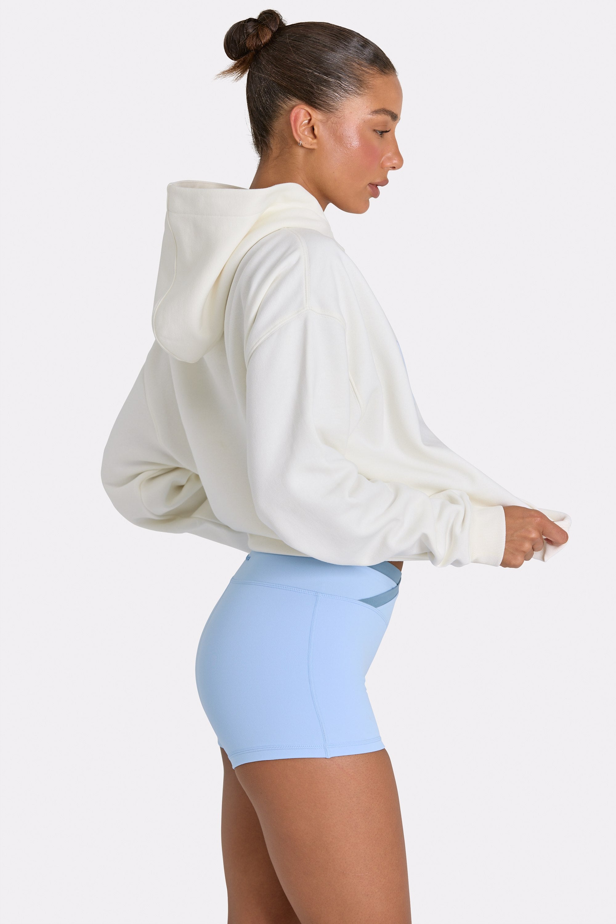 Oversized Applique Hoodie in Milk