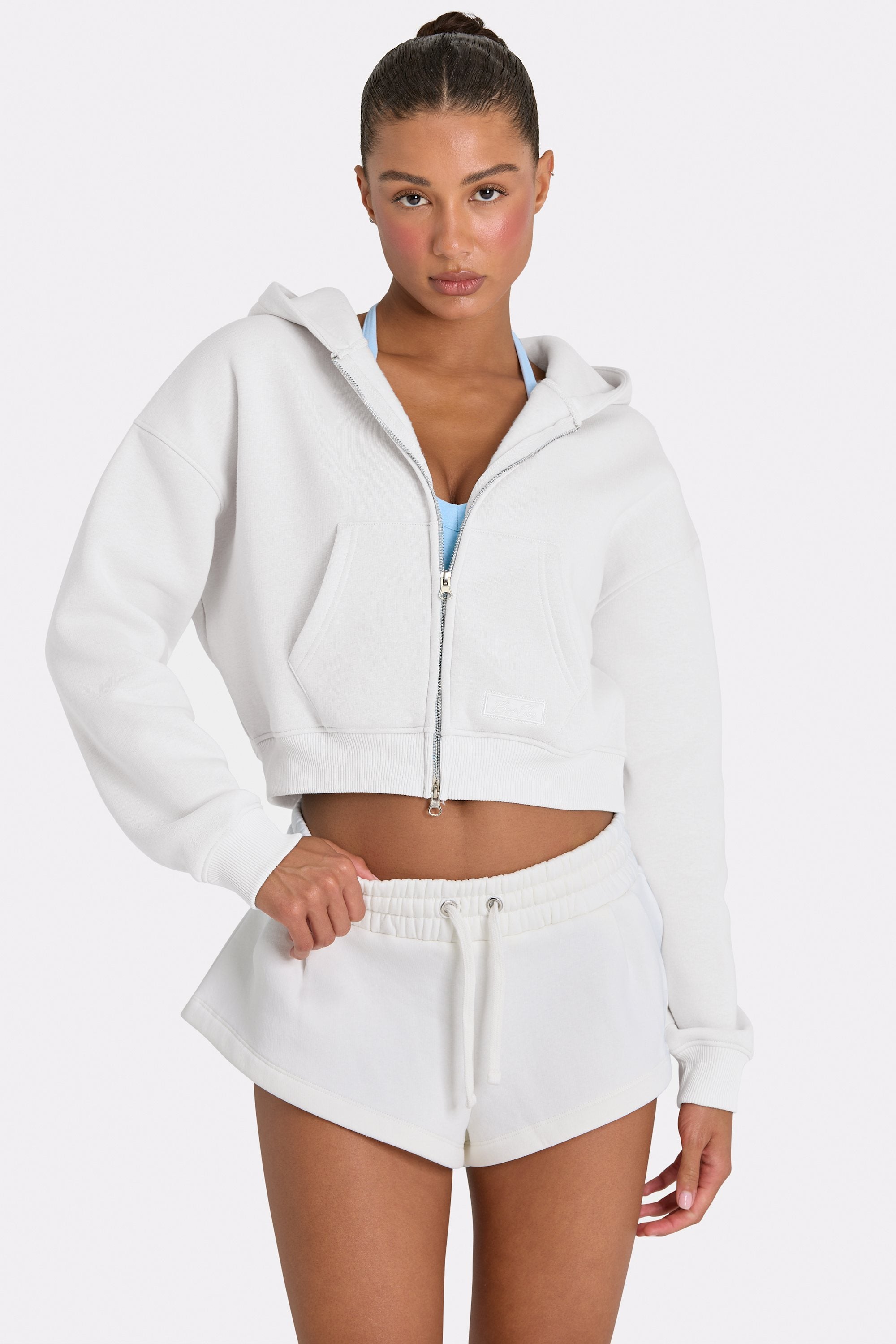 Oversized Zip-Up Hoodie  in Milk - 1
