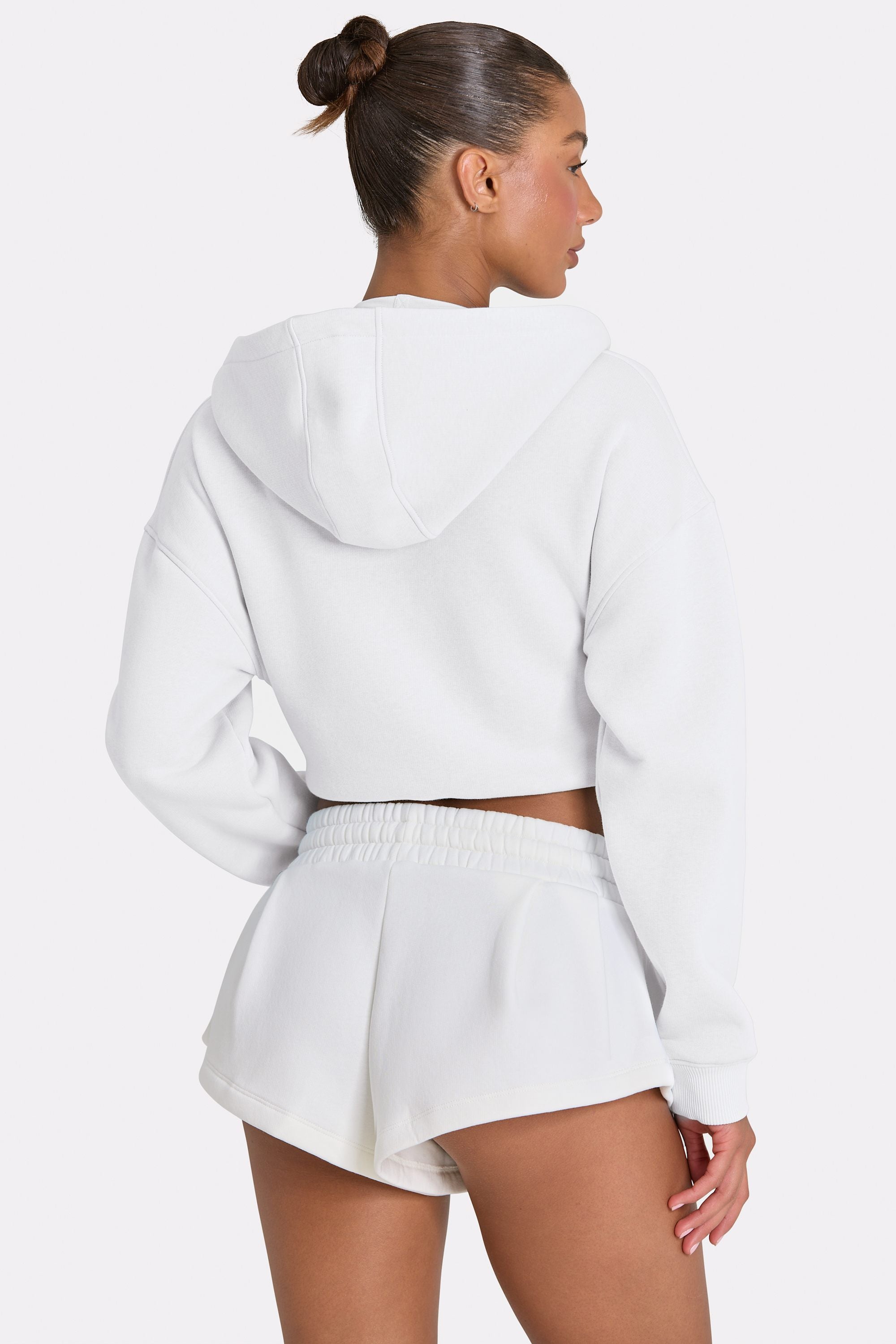 Oversized Zip-Up Hoodie  in Milk - 2