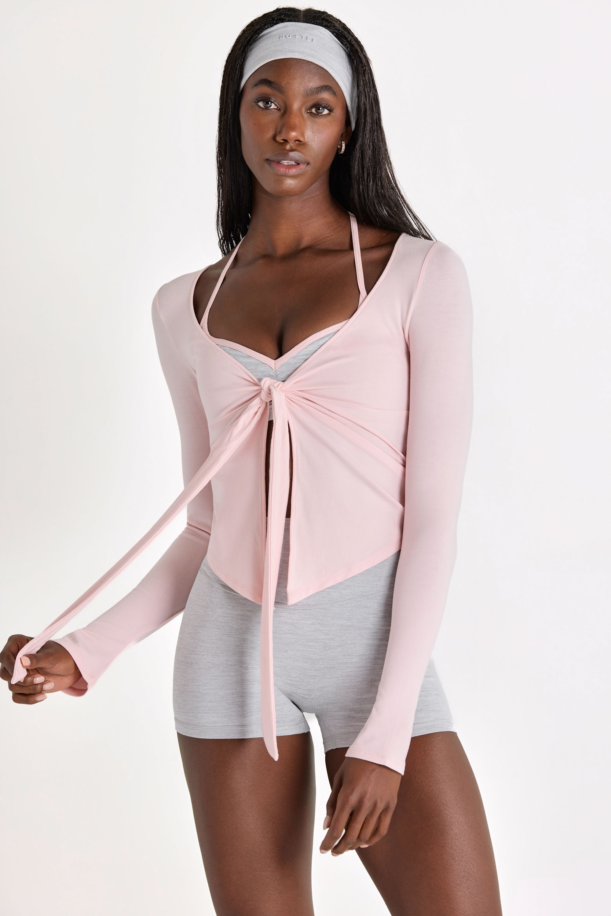 Modal Tie-Front Top in Blush - 1