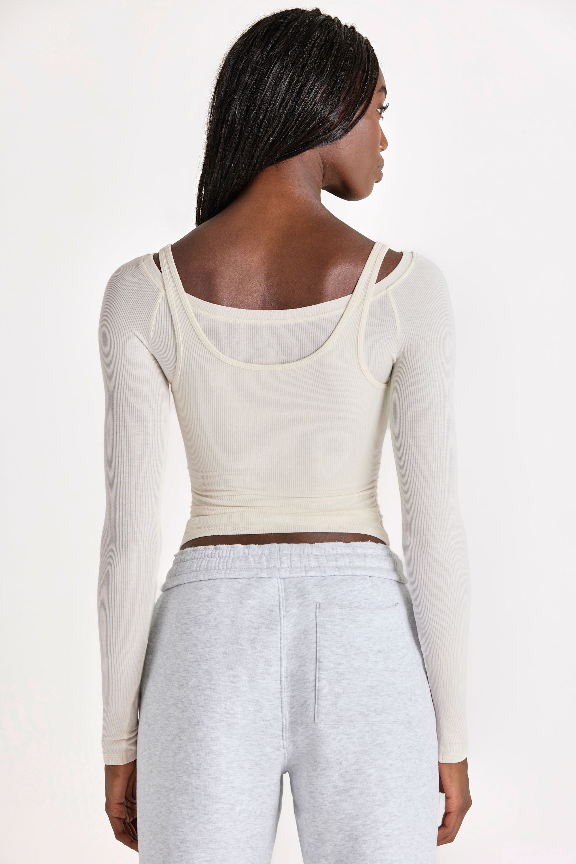 Modal Layered Top in Ivory - 2