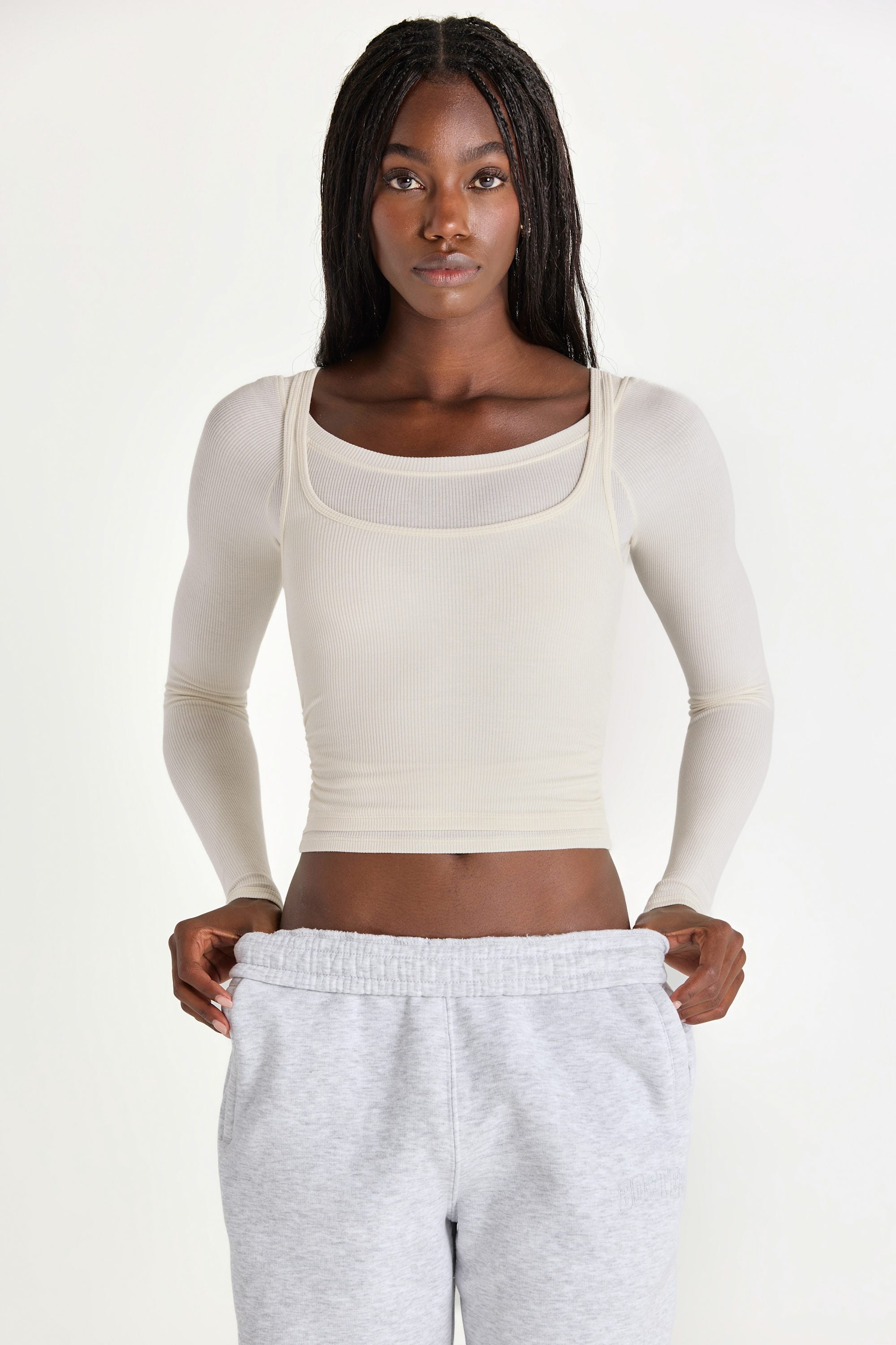 Modal Layered Top in Ivory - 1