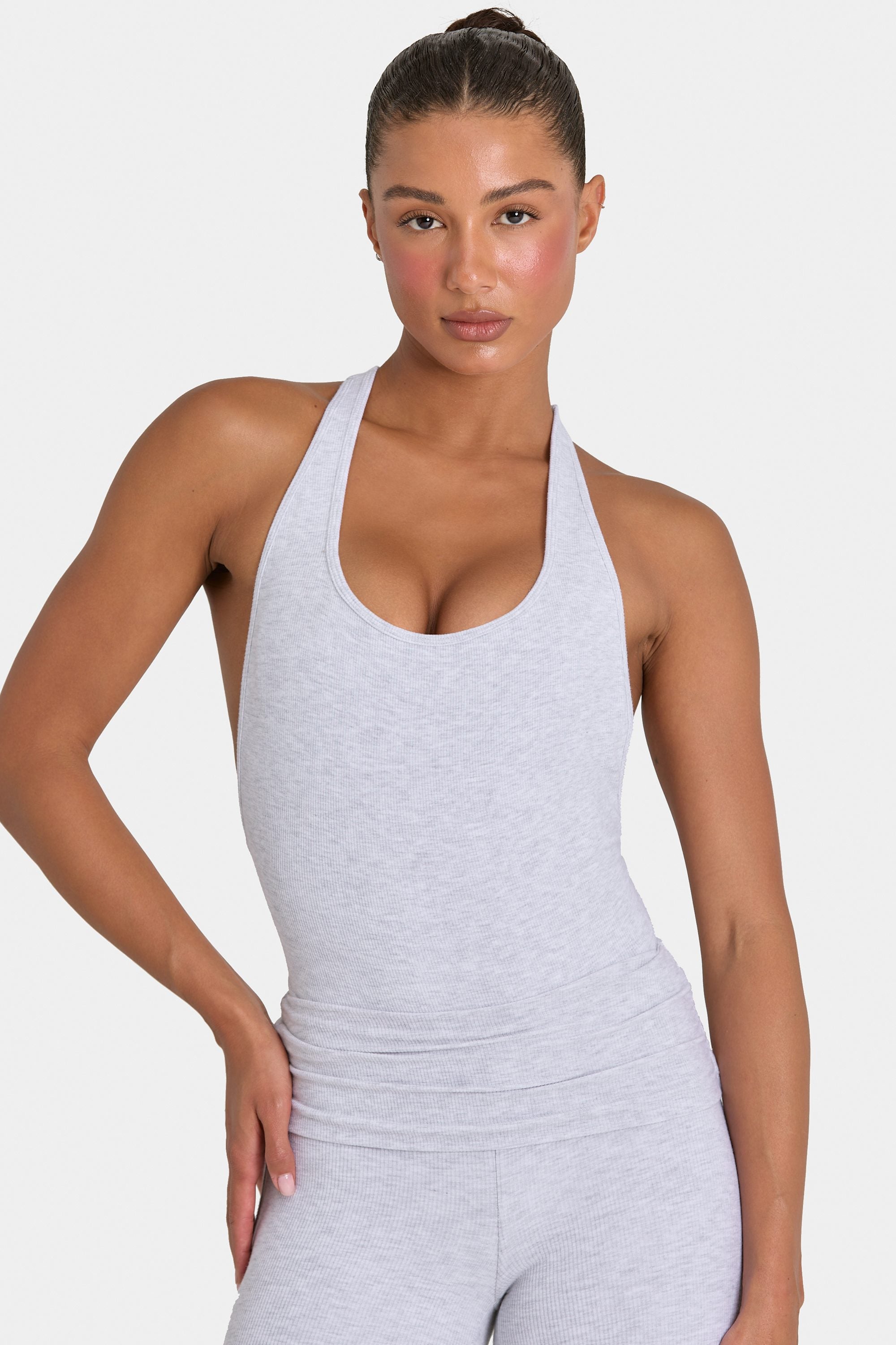 Modal Bodysuit in Grey Marl - 2