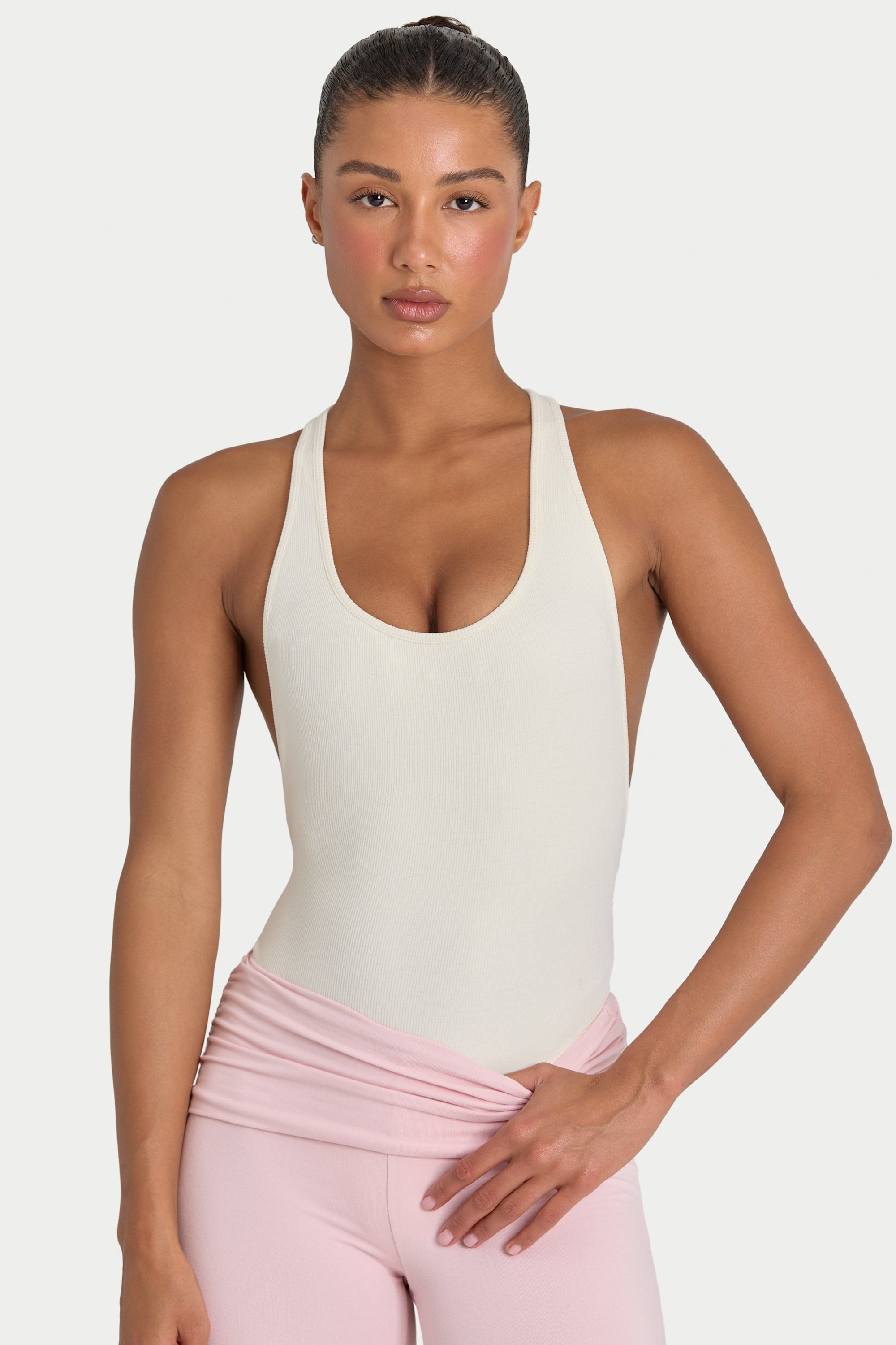 Modal Bodysuit in Ivory - 2