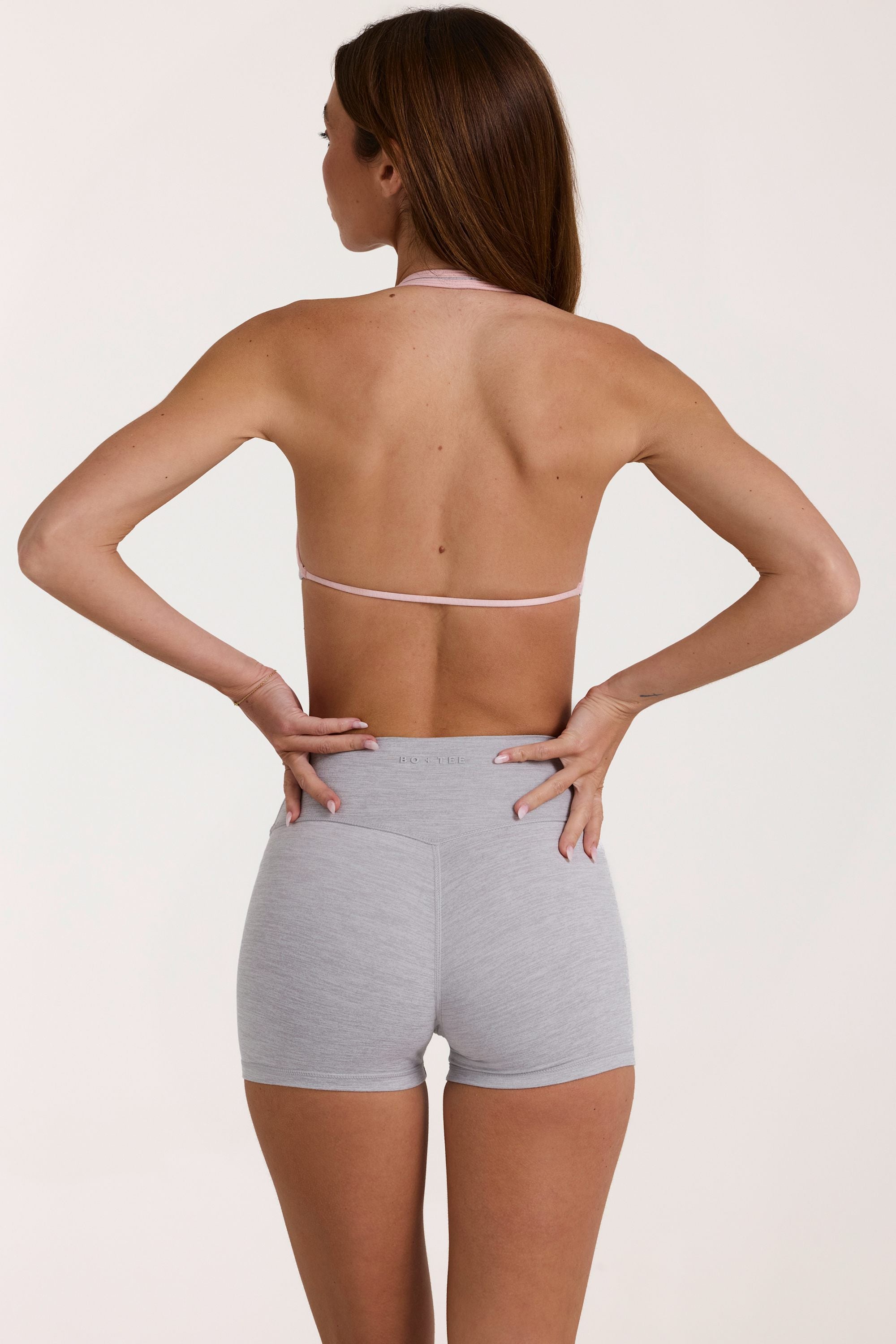 Soft Active Mini Shorts in Grey Marl - 2
