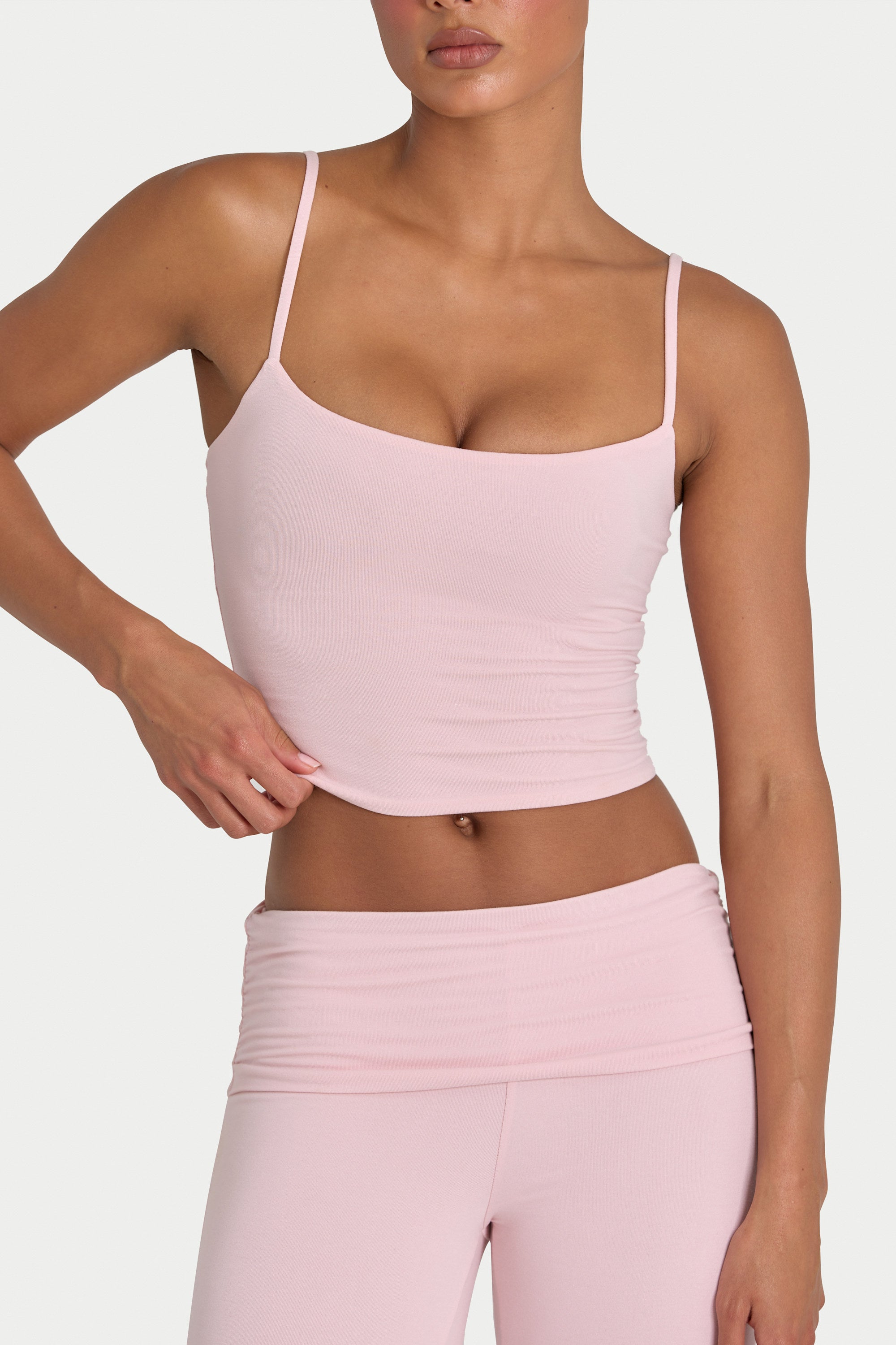 Modal Cropped Tank Top in Blush