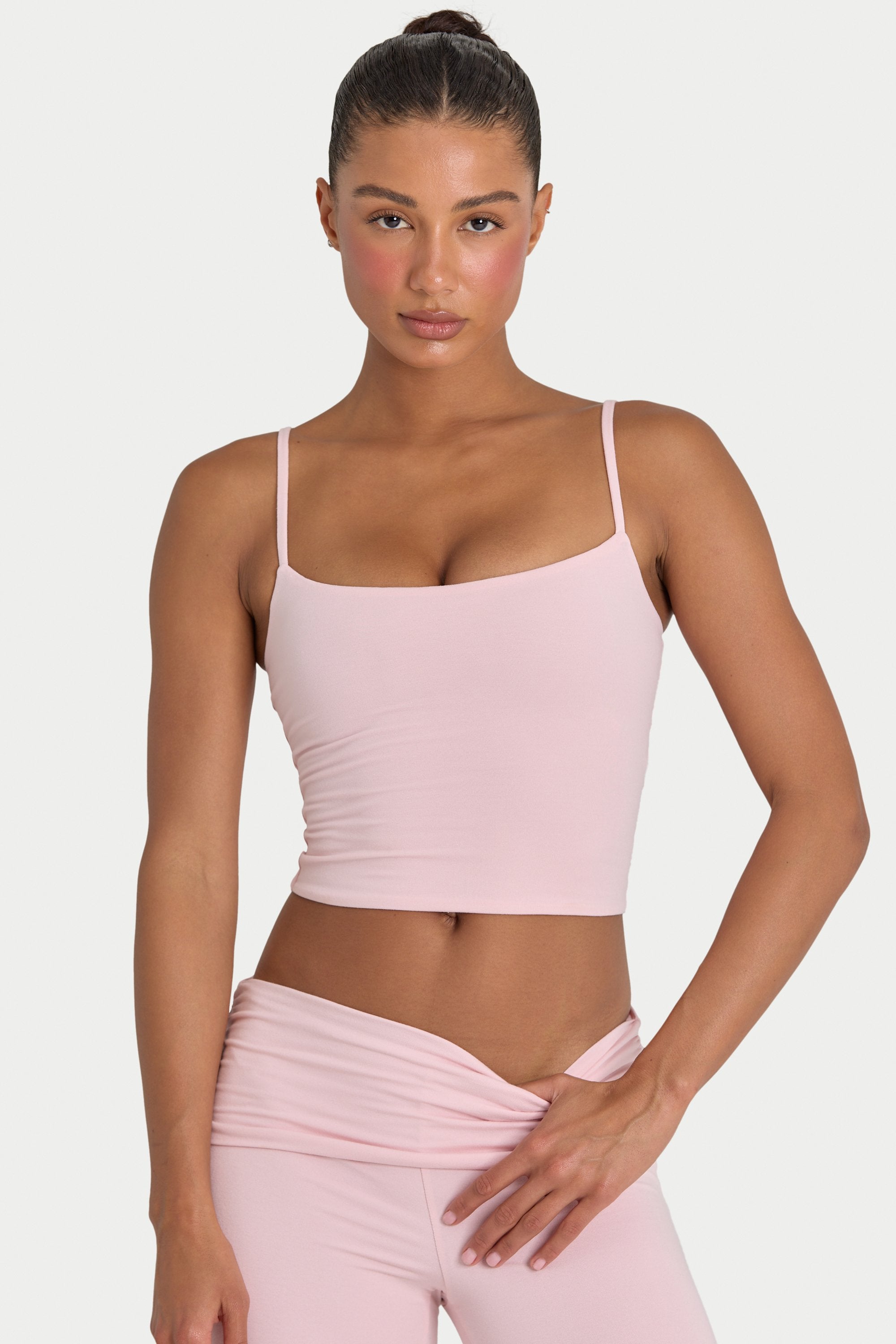 Modal Cropped Tank Top in Blush - 1