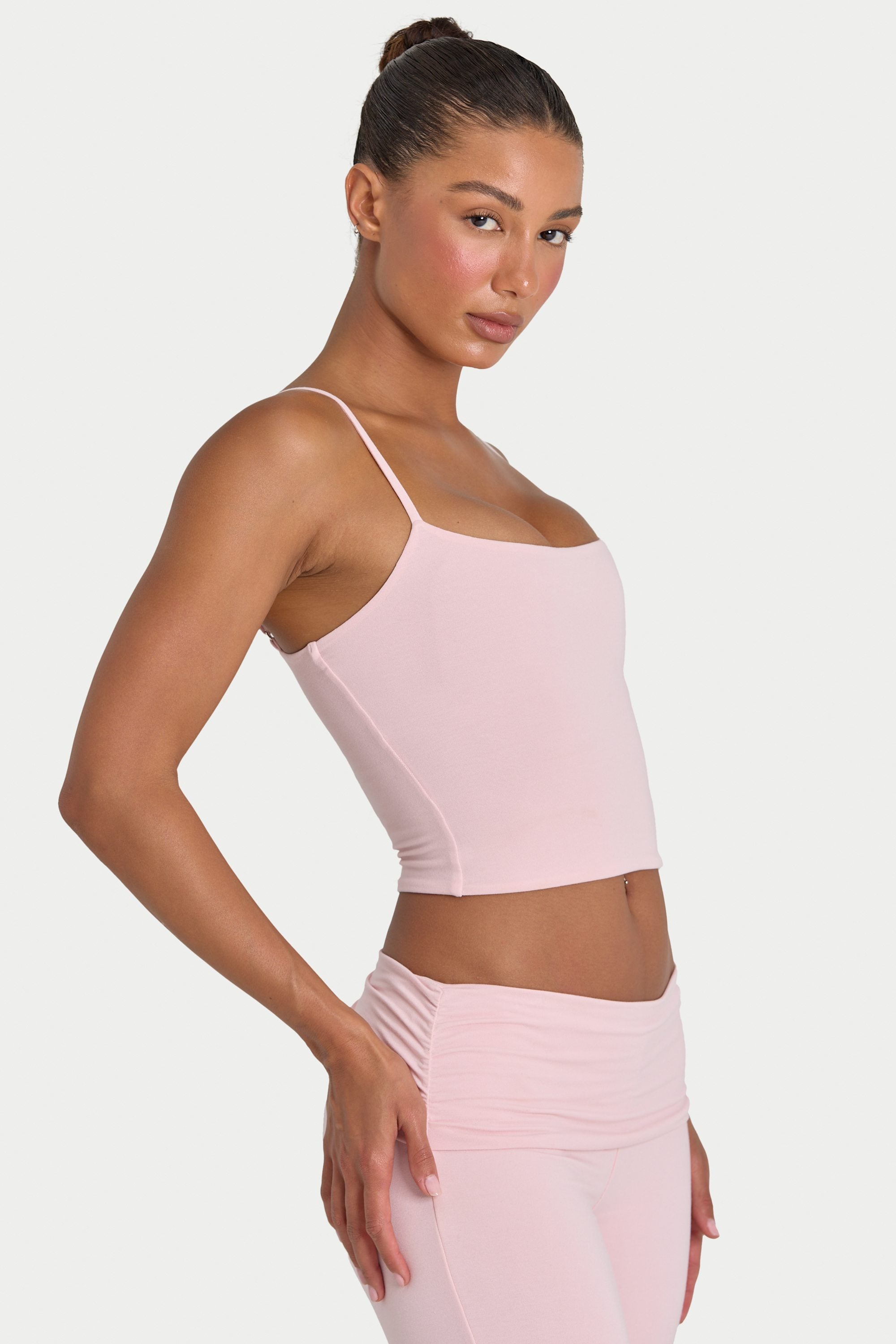 Modal Cropped Tank Top in Blush