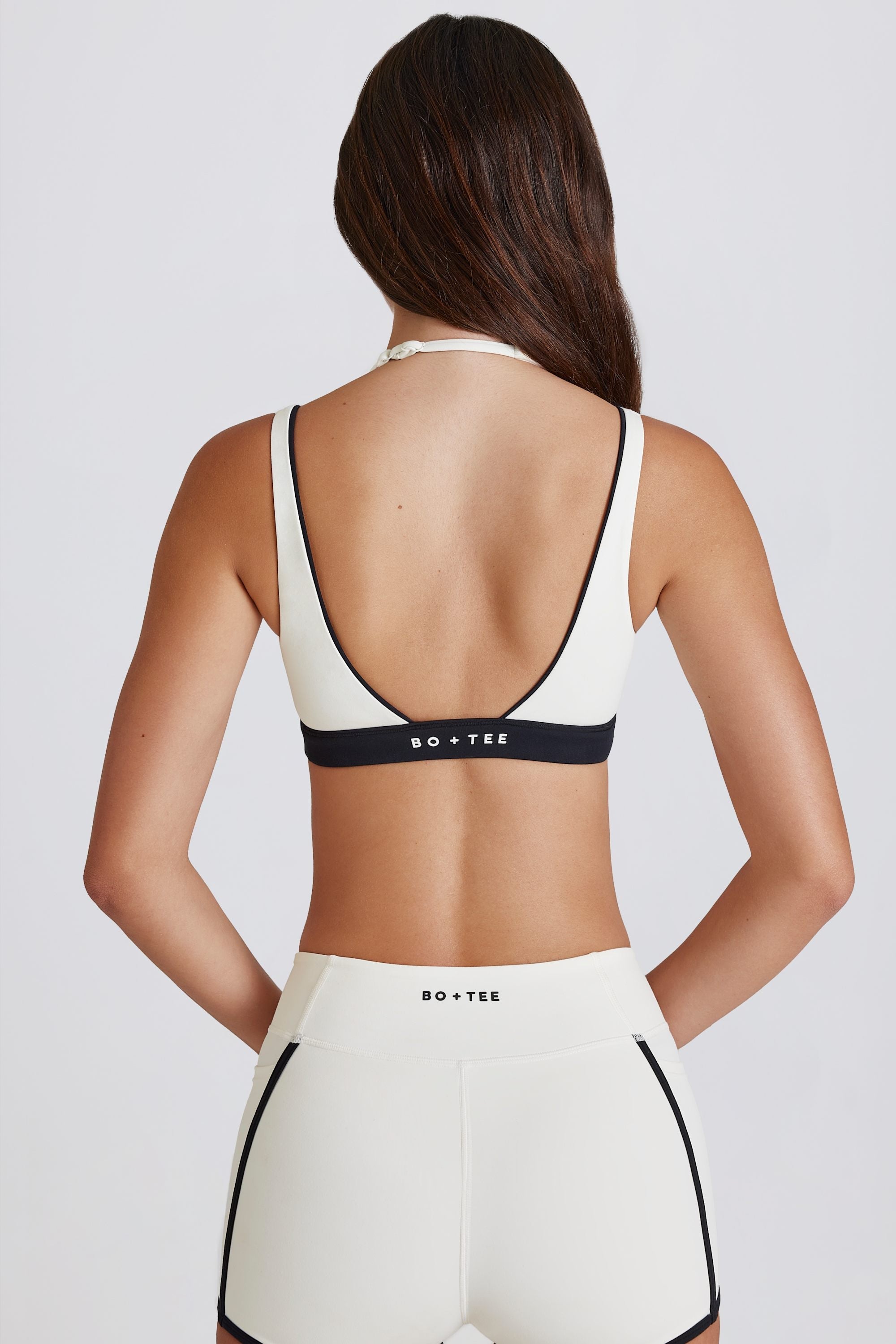 Soft Active Layered Sports Bra in Marshmallow - 2