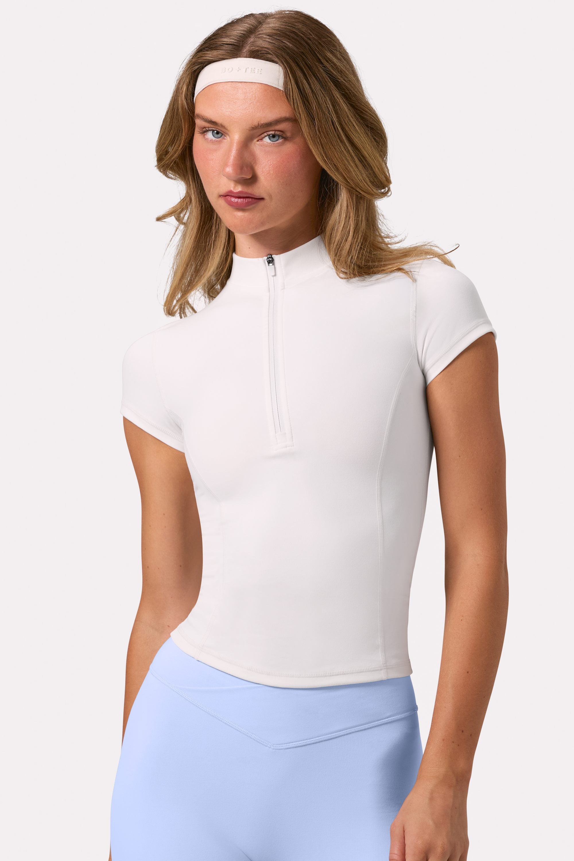 Soft Active Quarter-Zip Top in Marshmallow