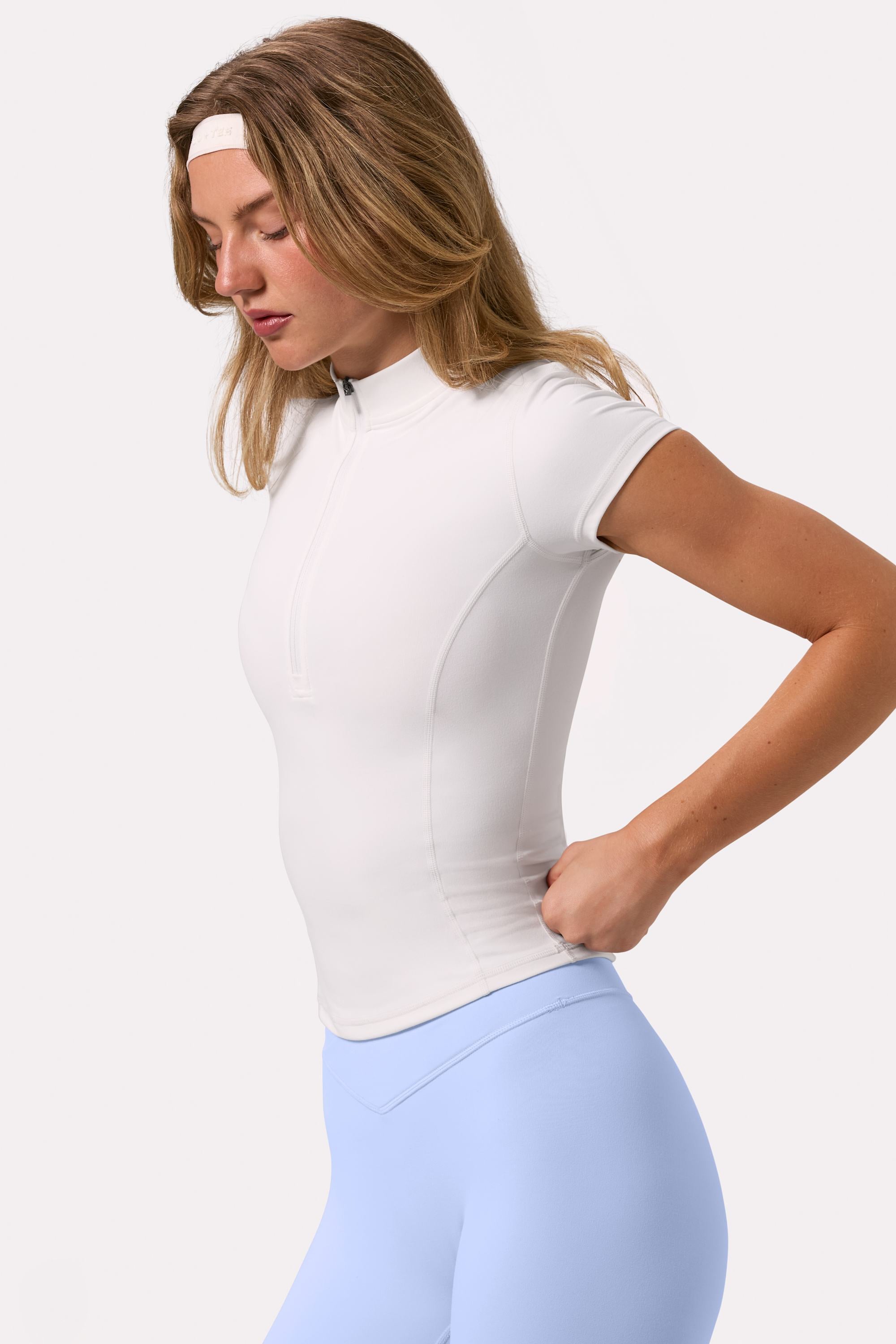 Soft Active Quarter-Zip Top in Marshmallow