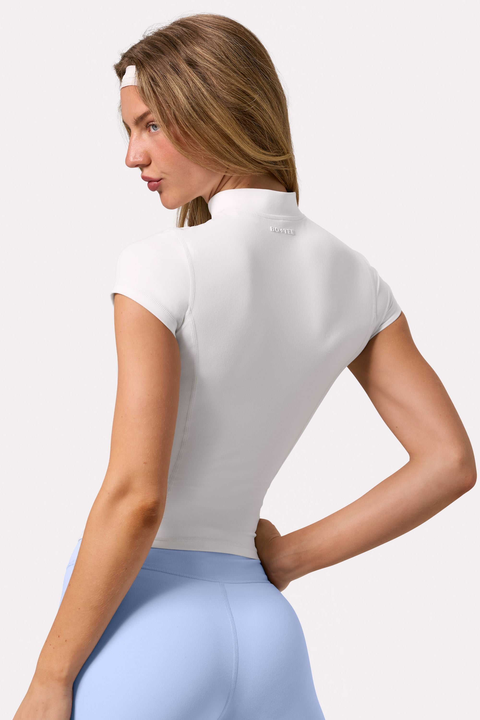 Soft Active Quarter-Zip Top in Marshmallow