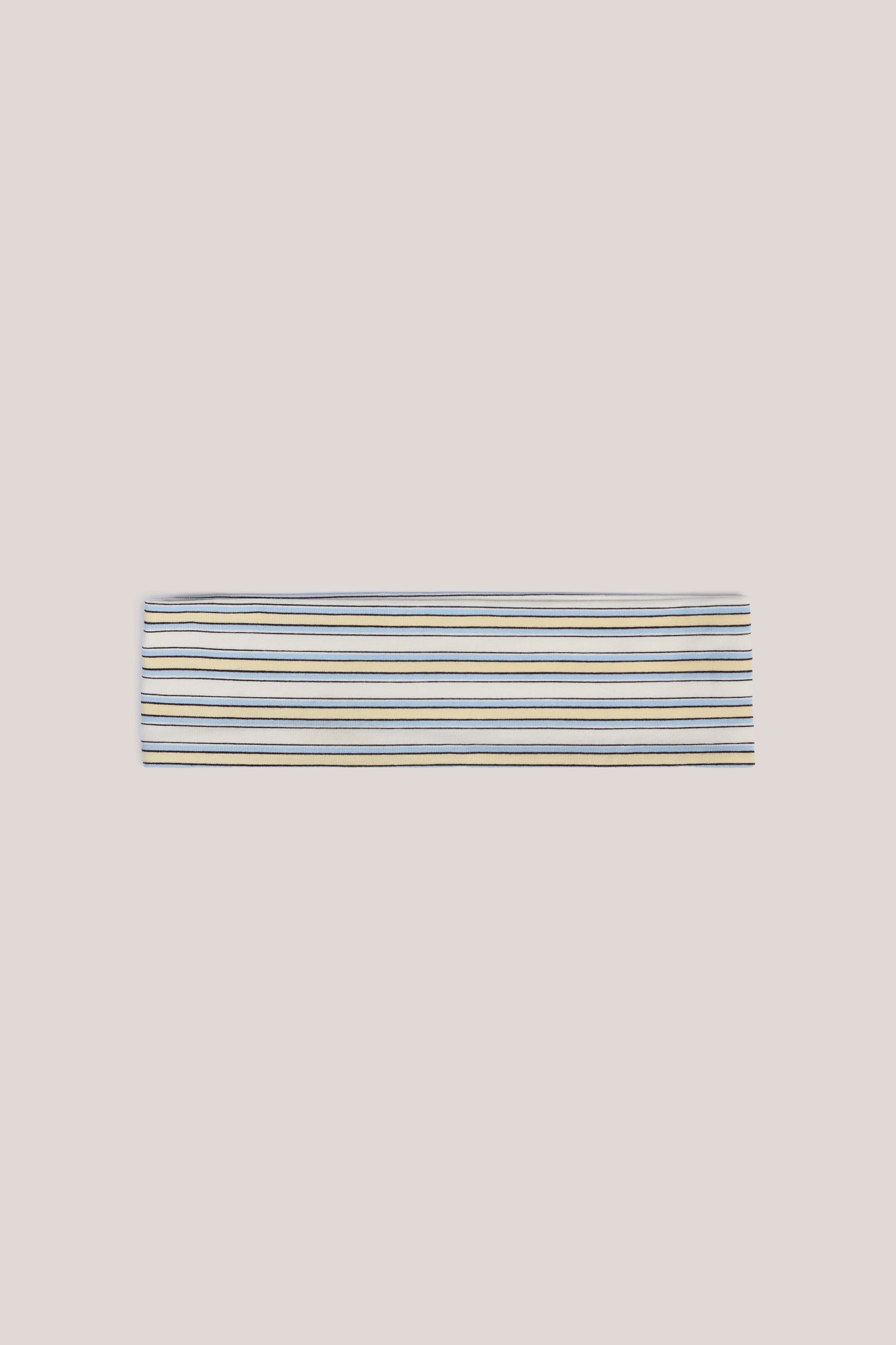 Modal Ribbed Headband in Blue & Yellow Stripe - 2