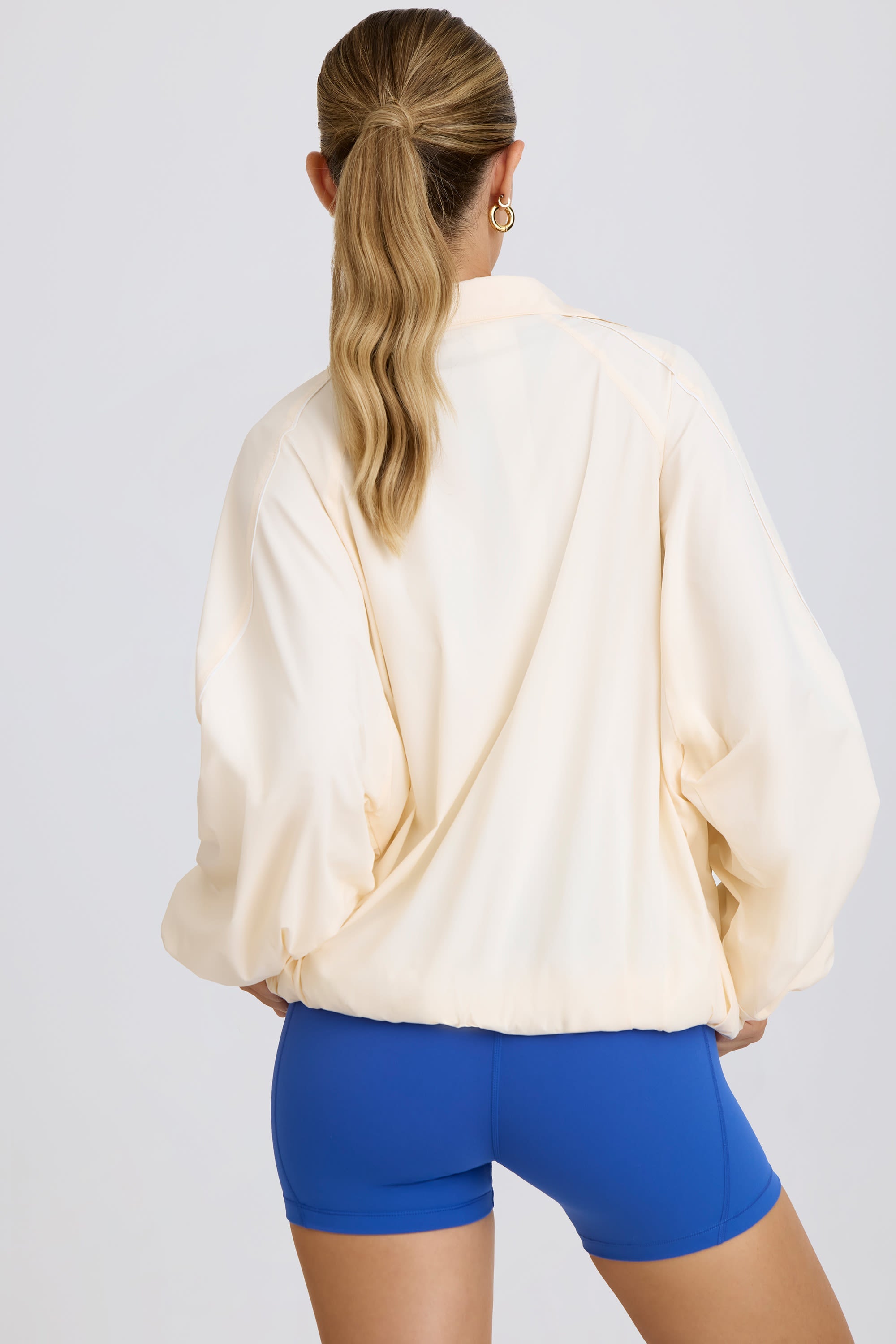 Oversized Track Jacket in White - 2