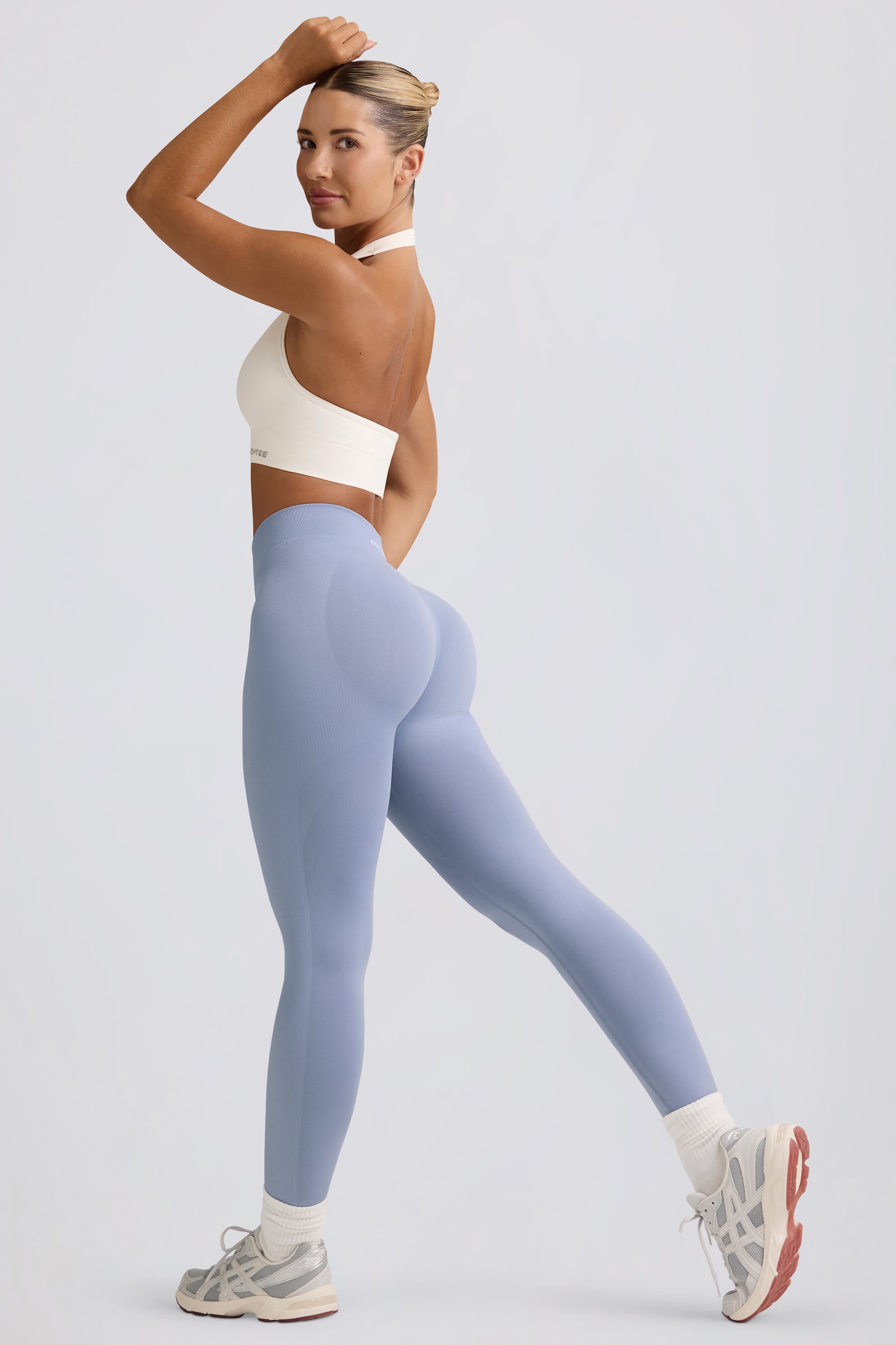 Define Luxe High-Waist Leggings in Blue Grey - 1