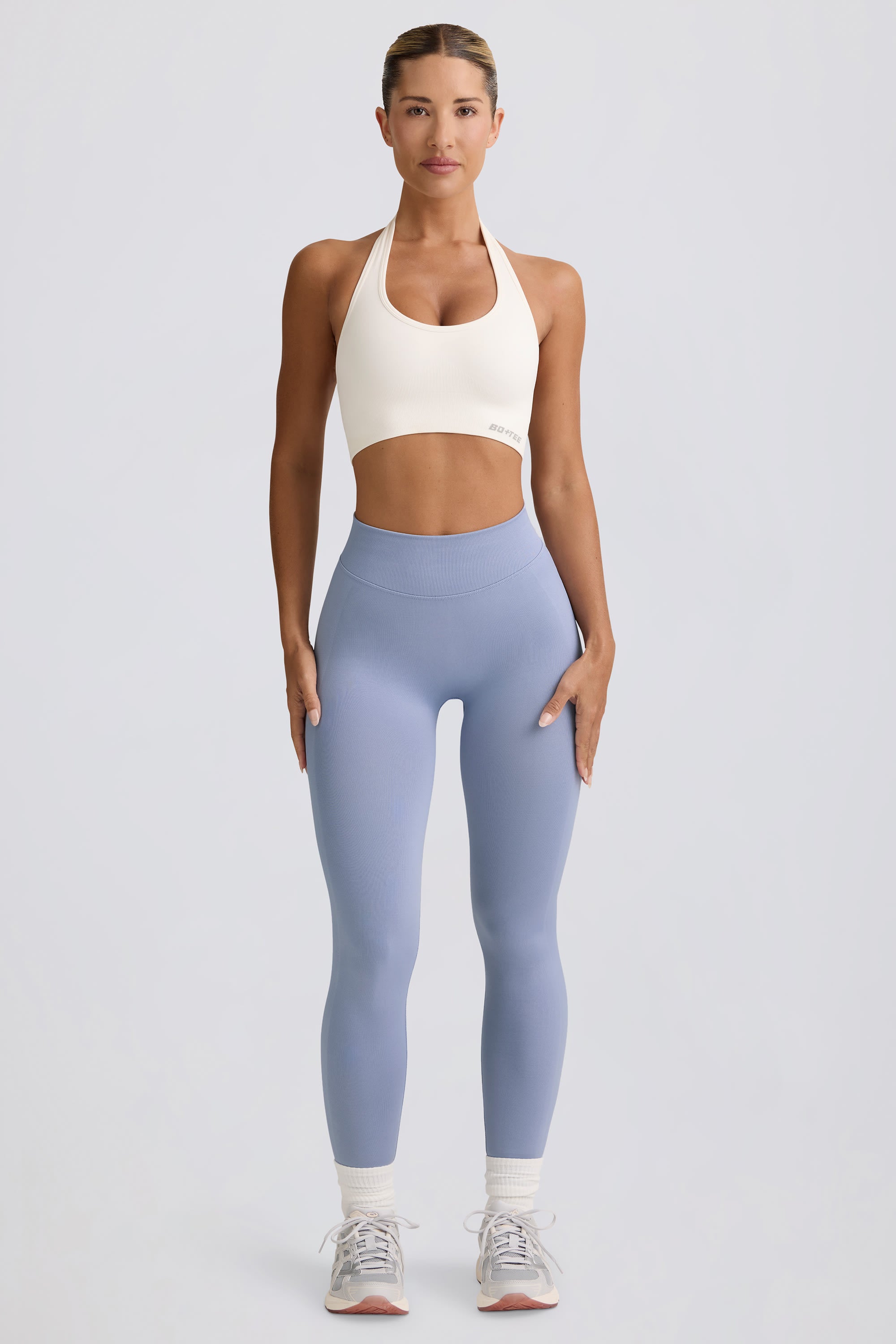 Define Luxe High-Waist Leggings in Blue Grey - 2
