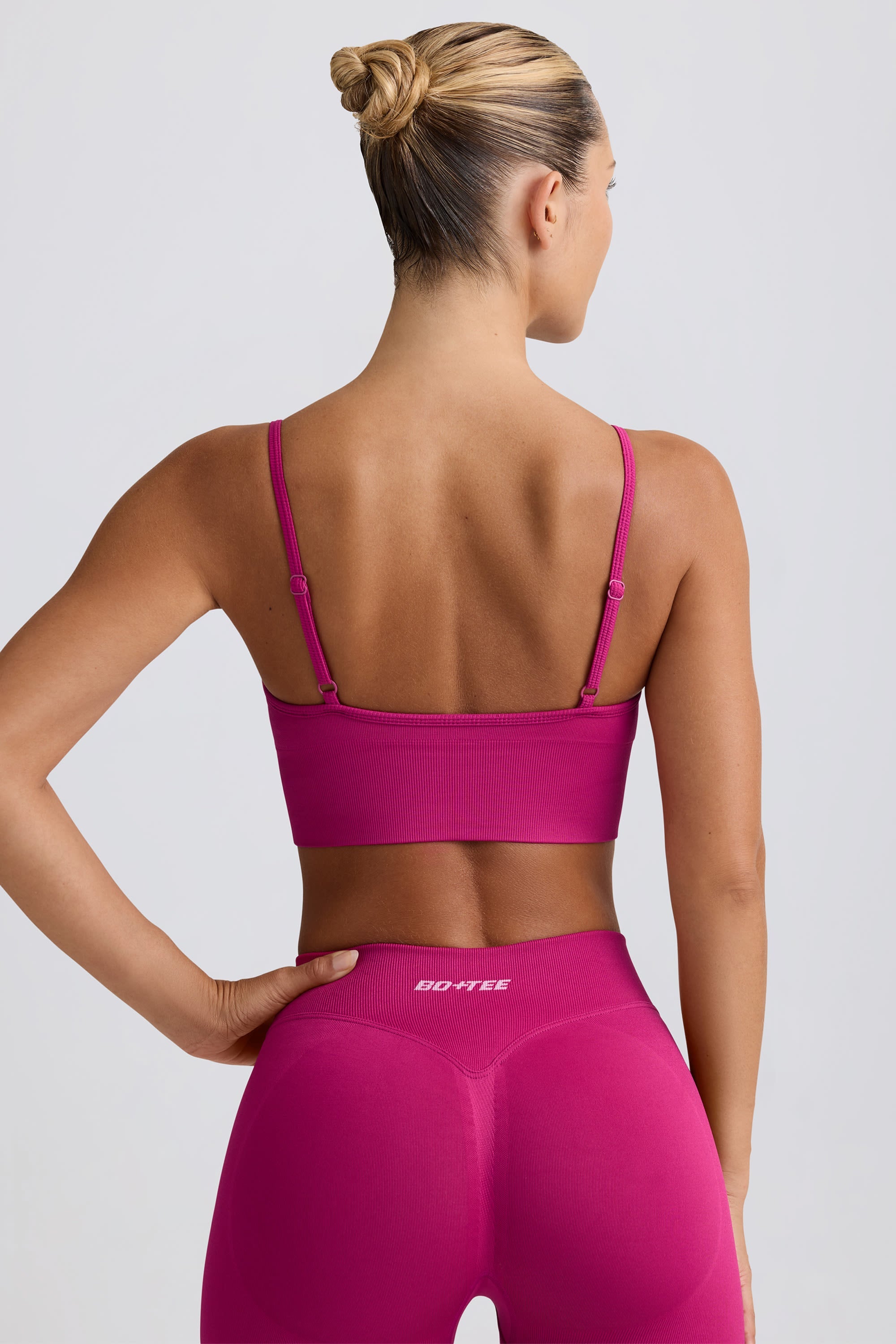 Define Luxe V-Neck Sports Bra in Berry - 2