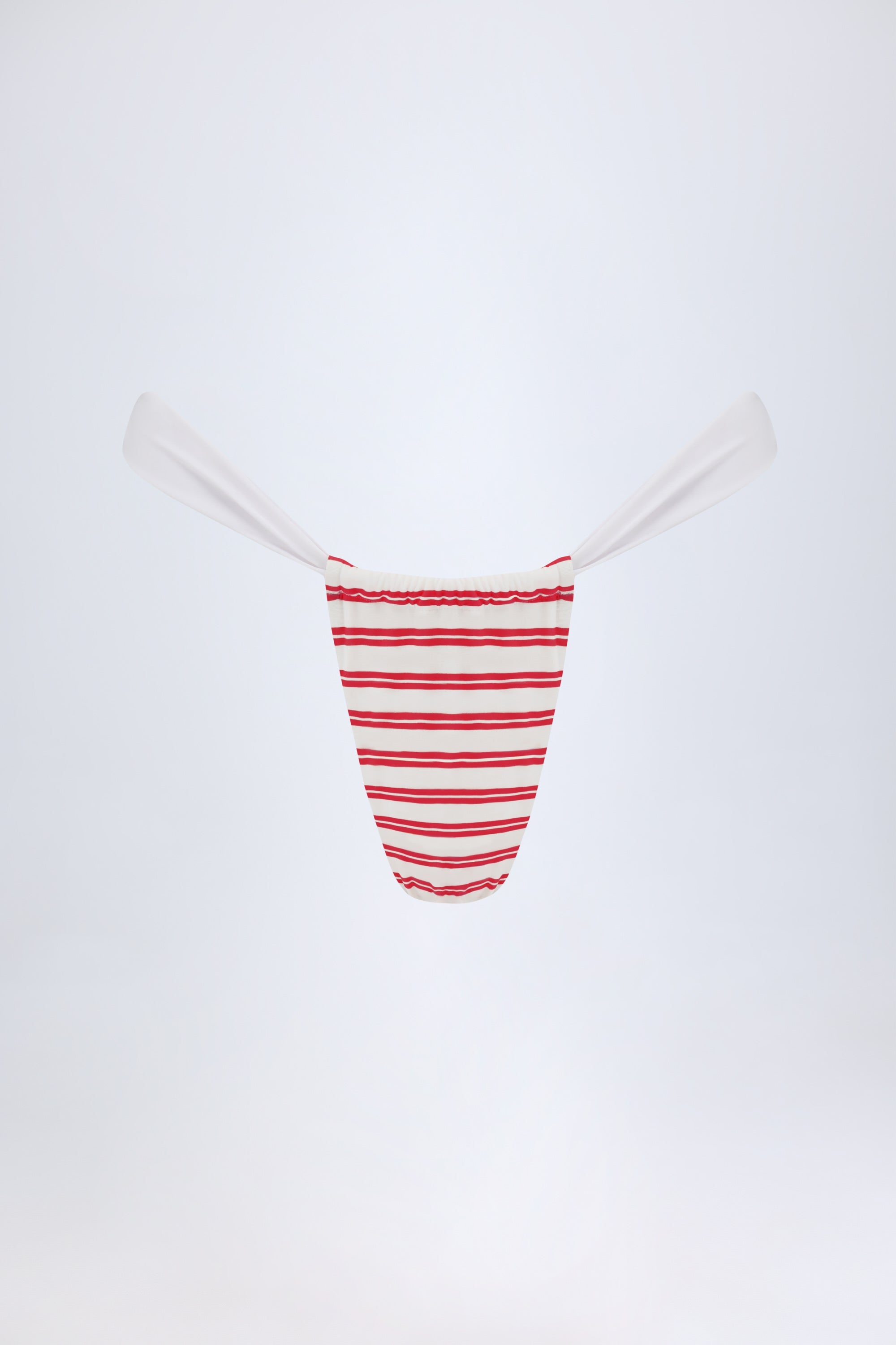 Ruched Cheeky Bikini Bottoms in Cherry Red - 2