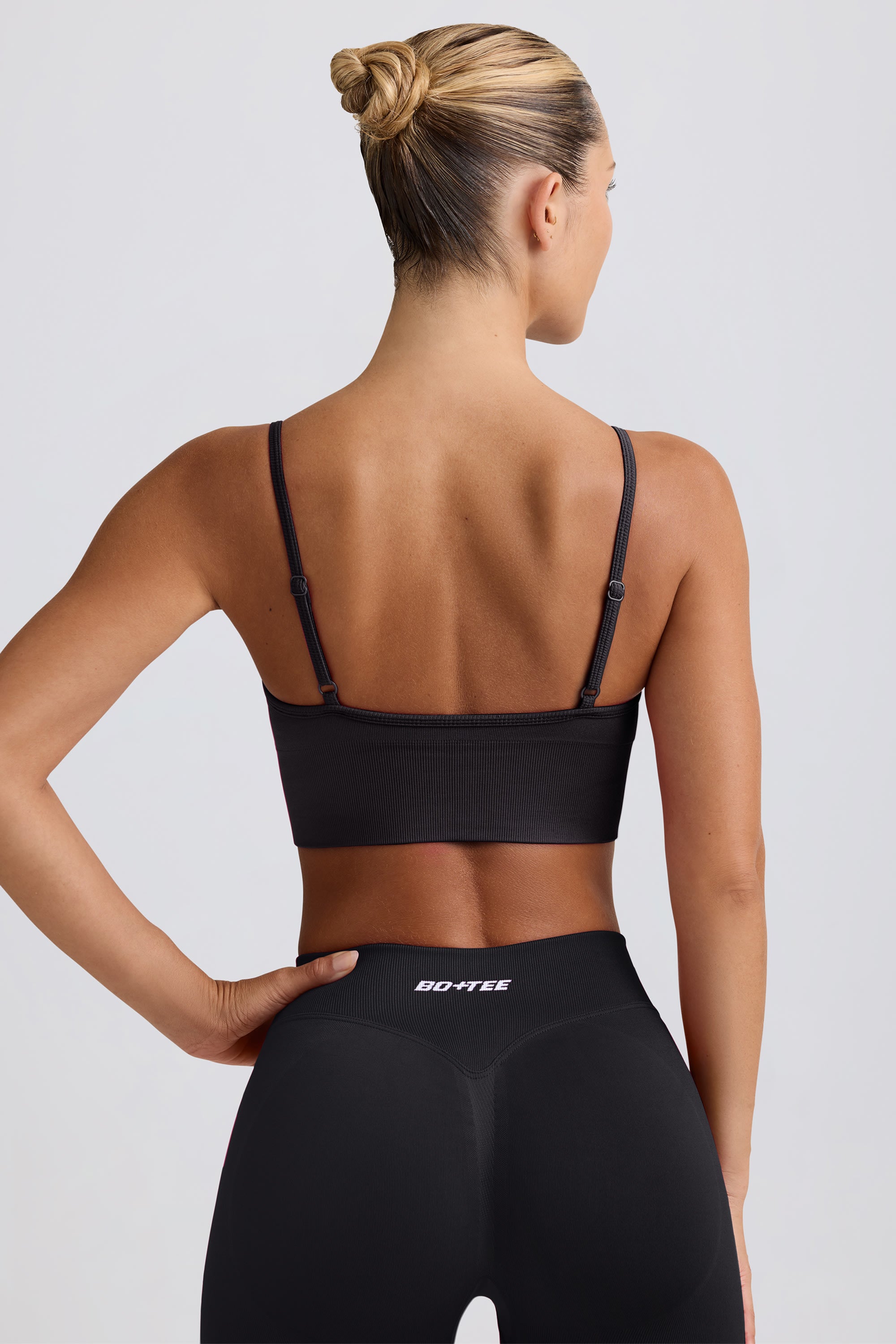 Define Luxe V-Neck Sports Bra in Black - 2