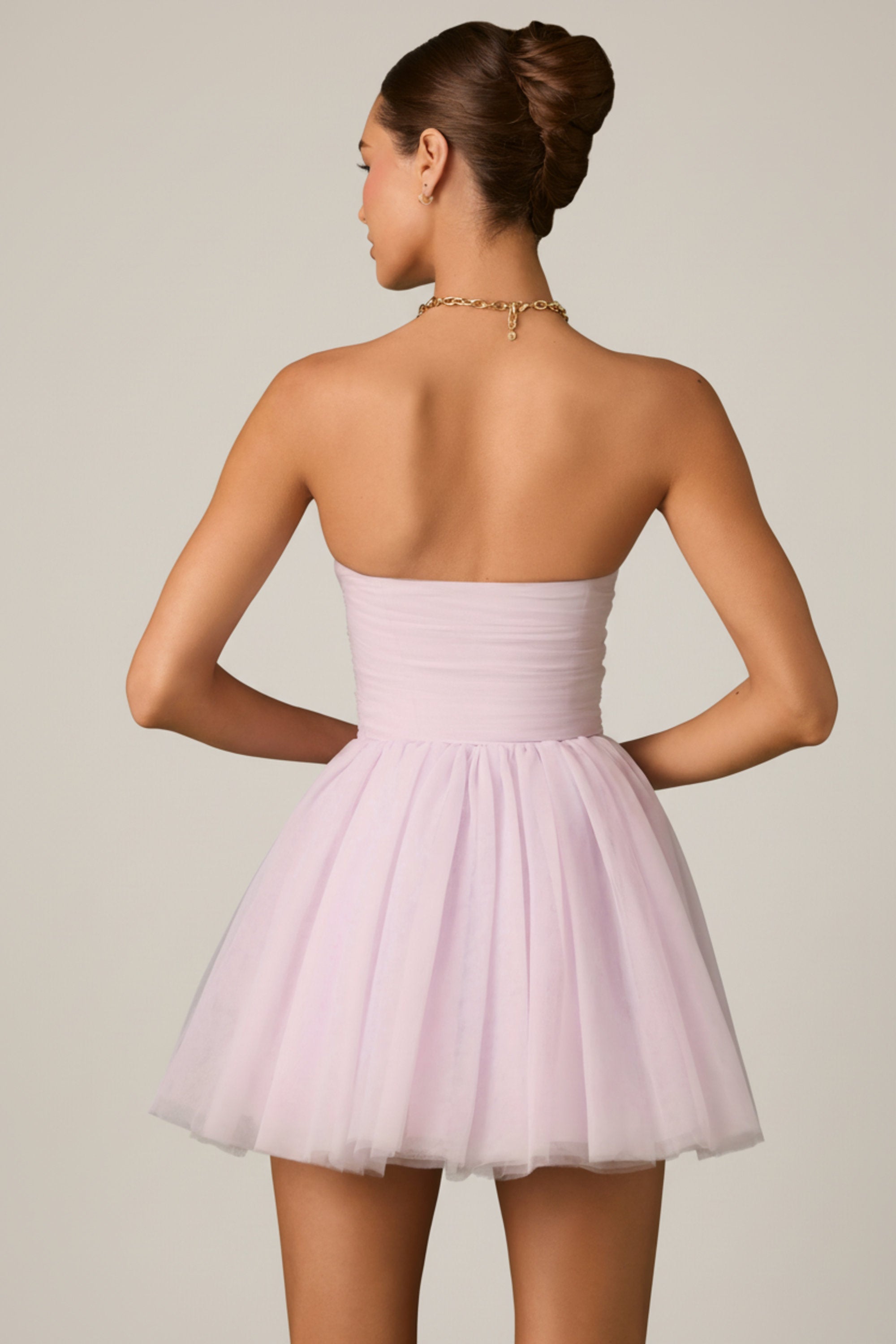 Tulle Corset Mini Dress in Lilac - 2