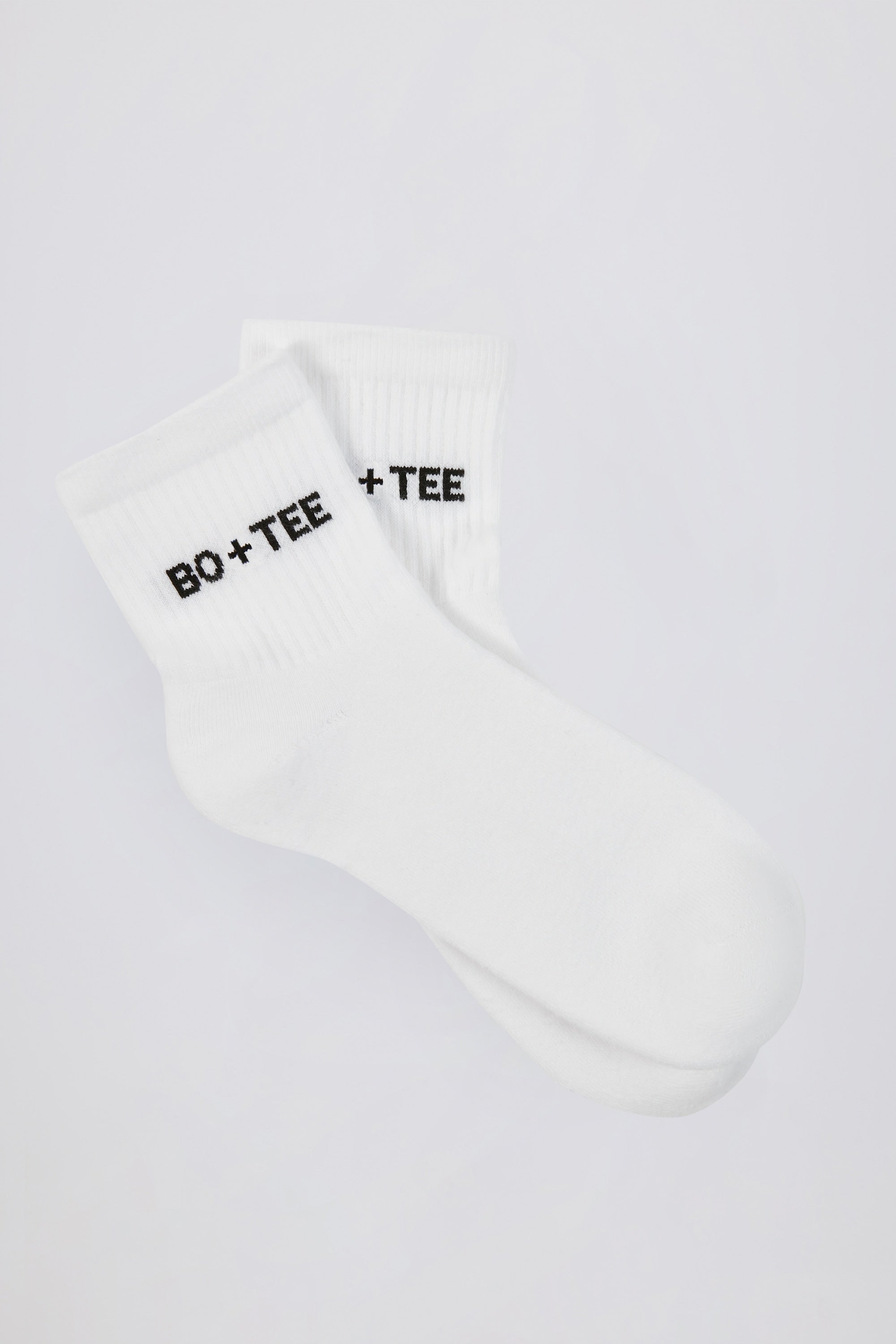 Ribbed Crew Sock Bundle in White - 2